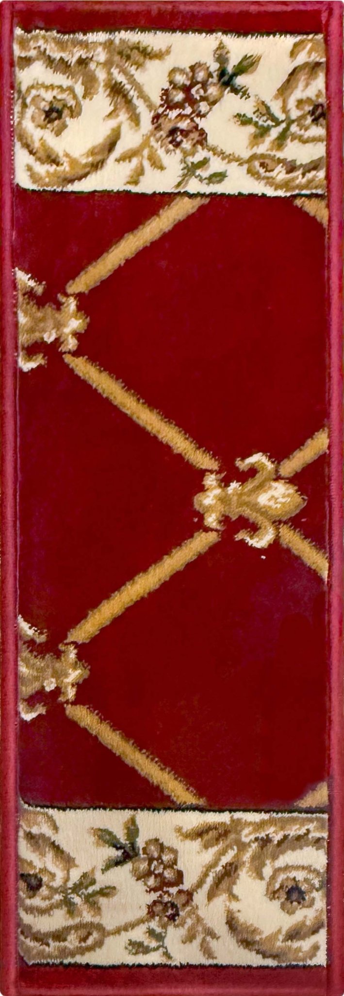 Fleur De Lis Red Stair Tread Rugs - Well Woven