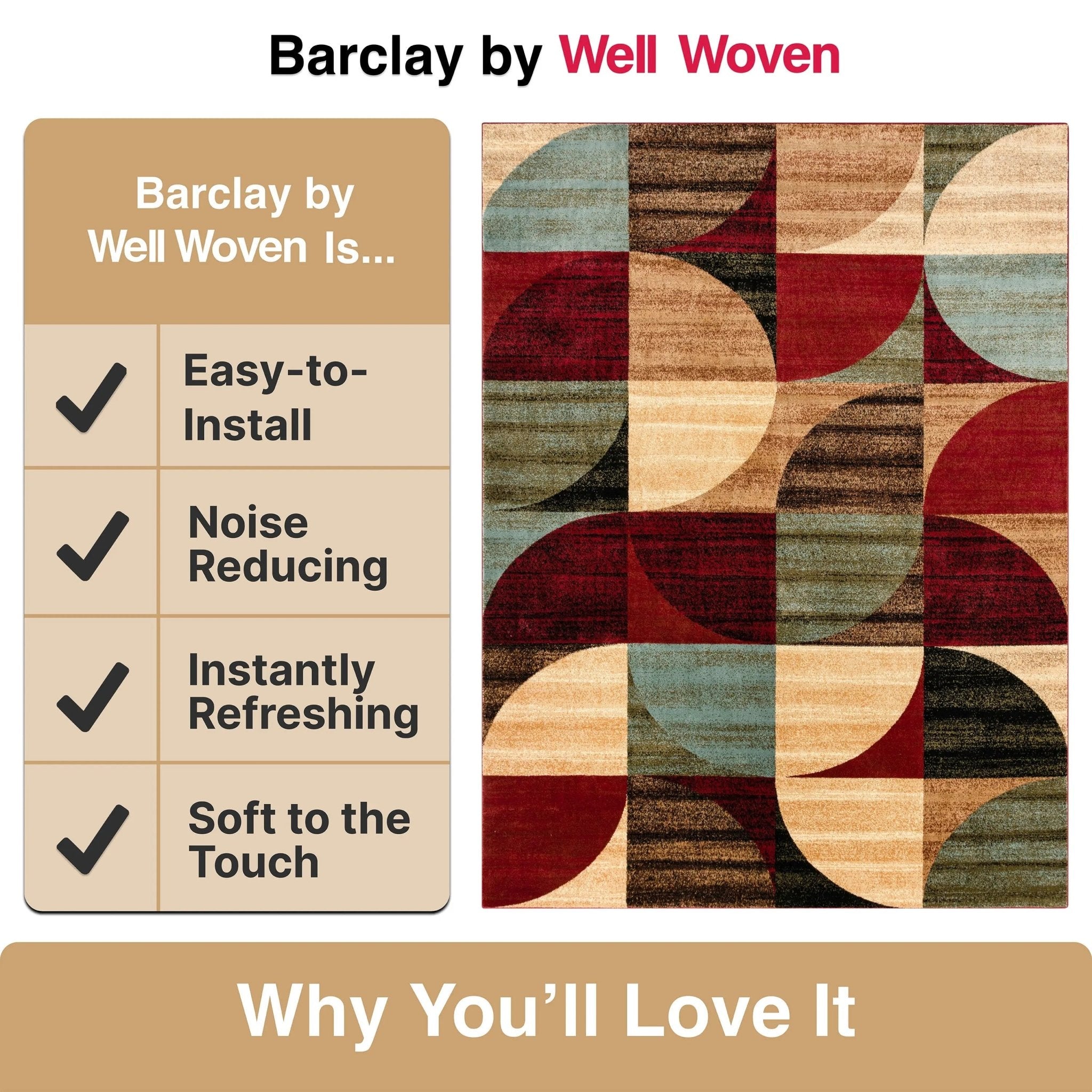 Bowery Art Deco Ivory Modern Rug Well Woven