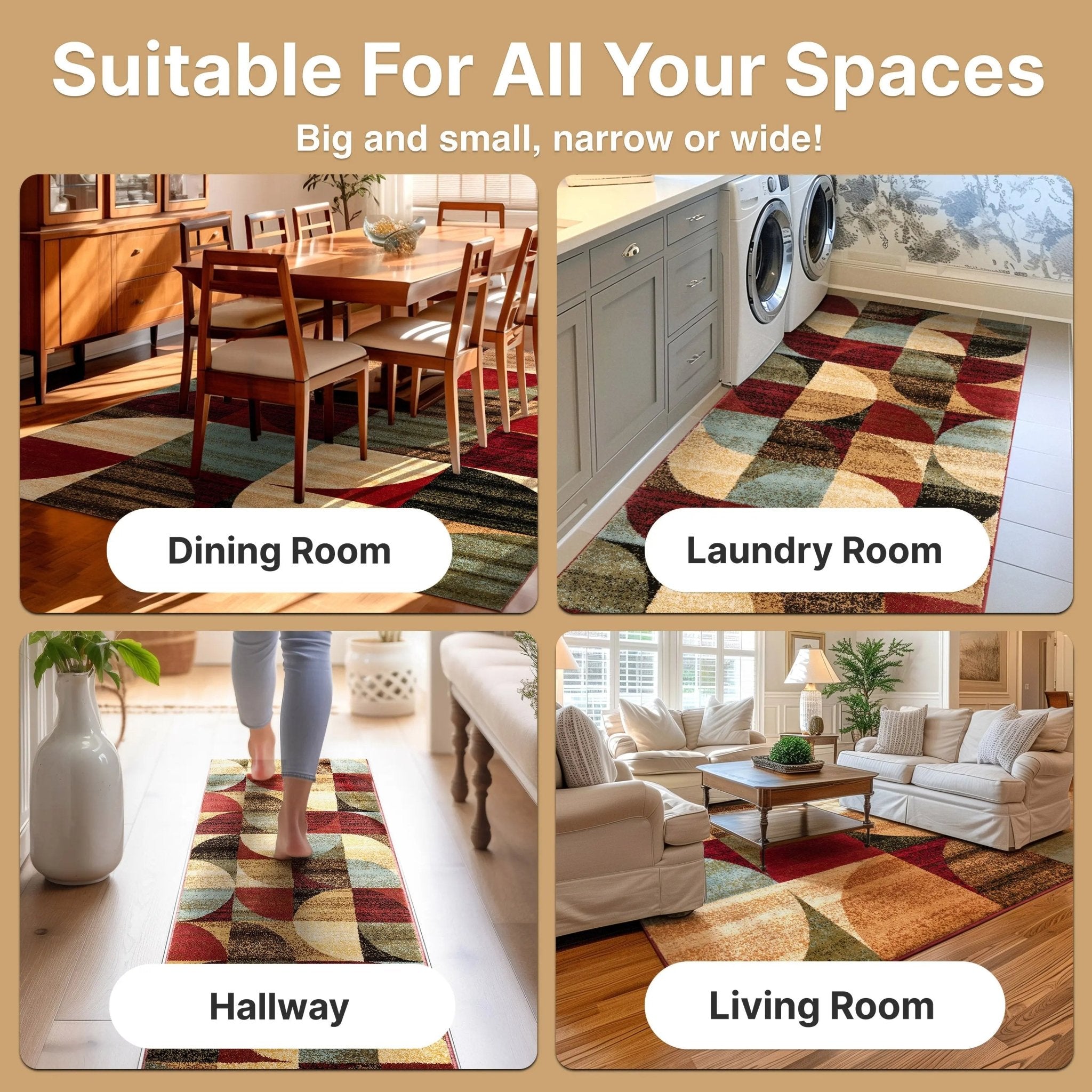 Bowery Art Deco Ivory Modern Rug Well Woven