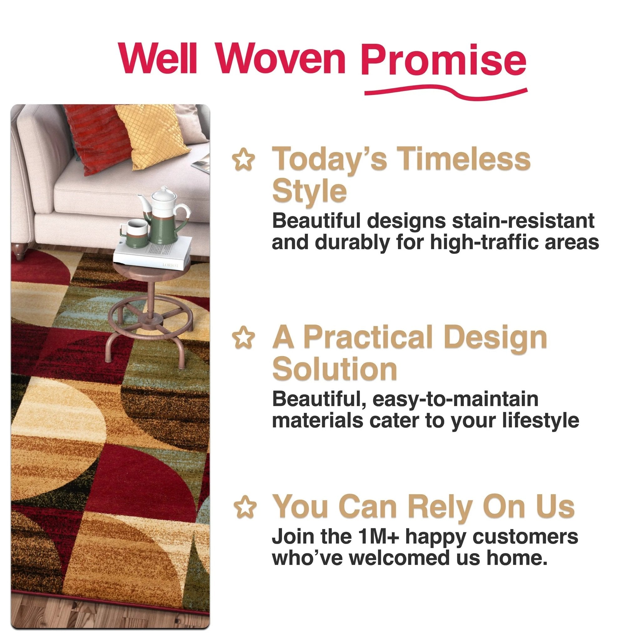 Bowery Art Deco Ivory Modern Rug Well Woven