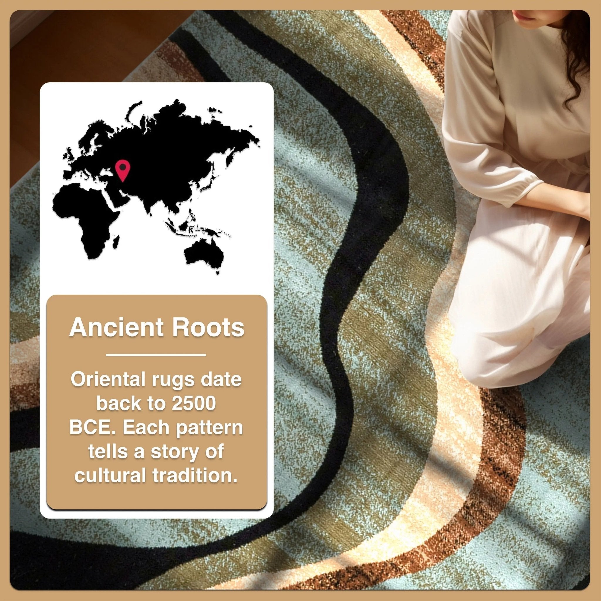 Nirvana Waves Multi Blue Modern Rug Well Woven