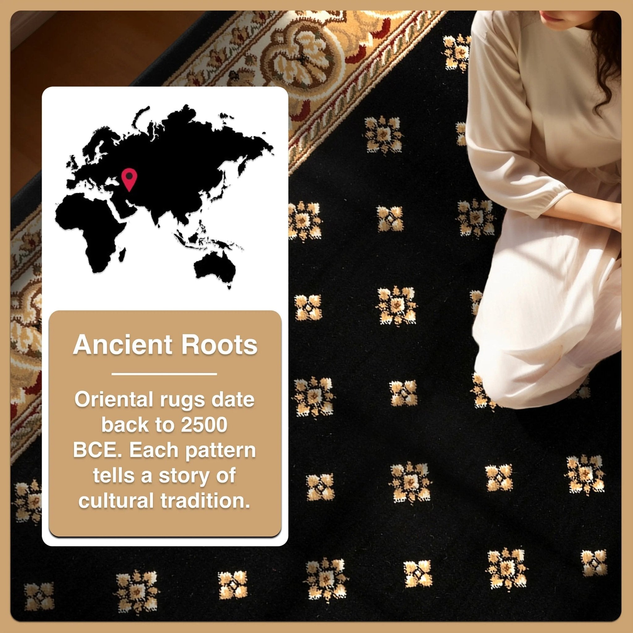 Hudson Terrace Black Traditional Rug Well Woven