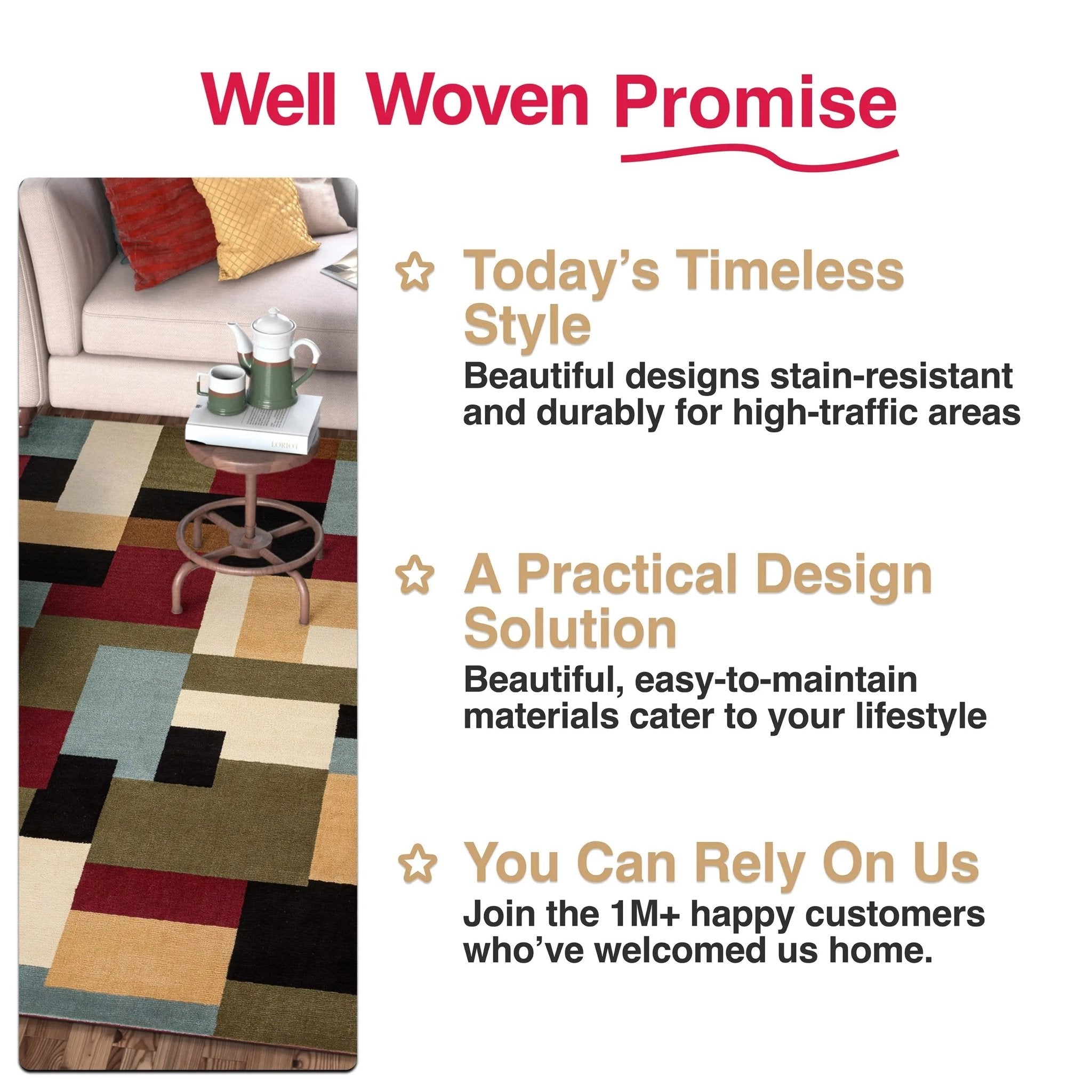 River Red Modern Rug Well Woven