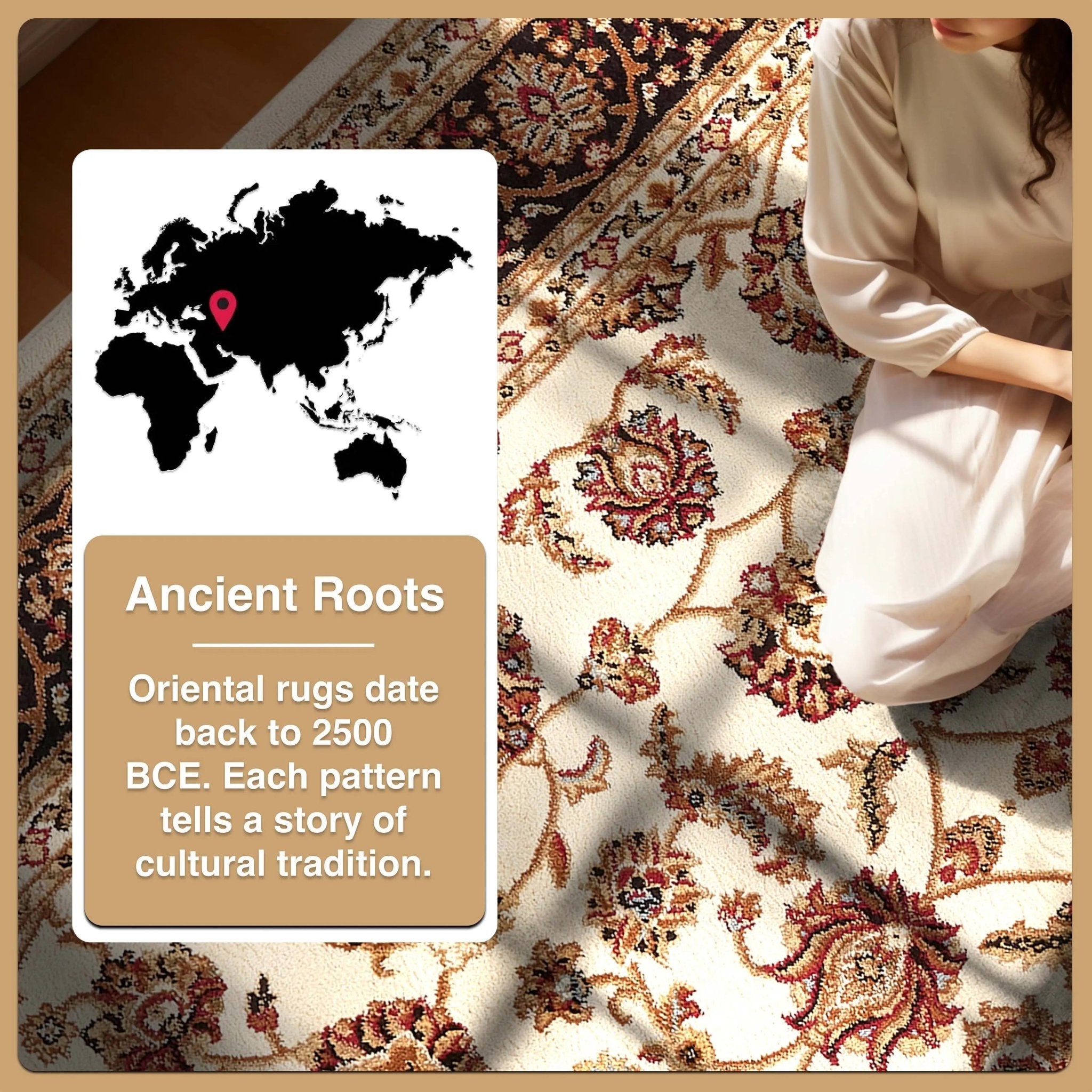 Sarouk Ivory Traditional Rug Well Woven