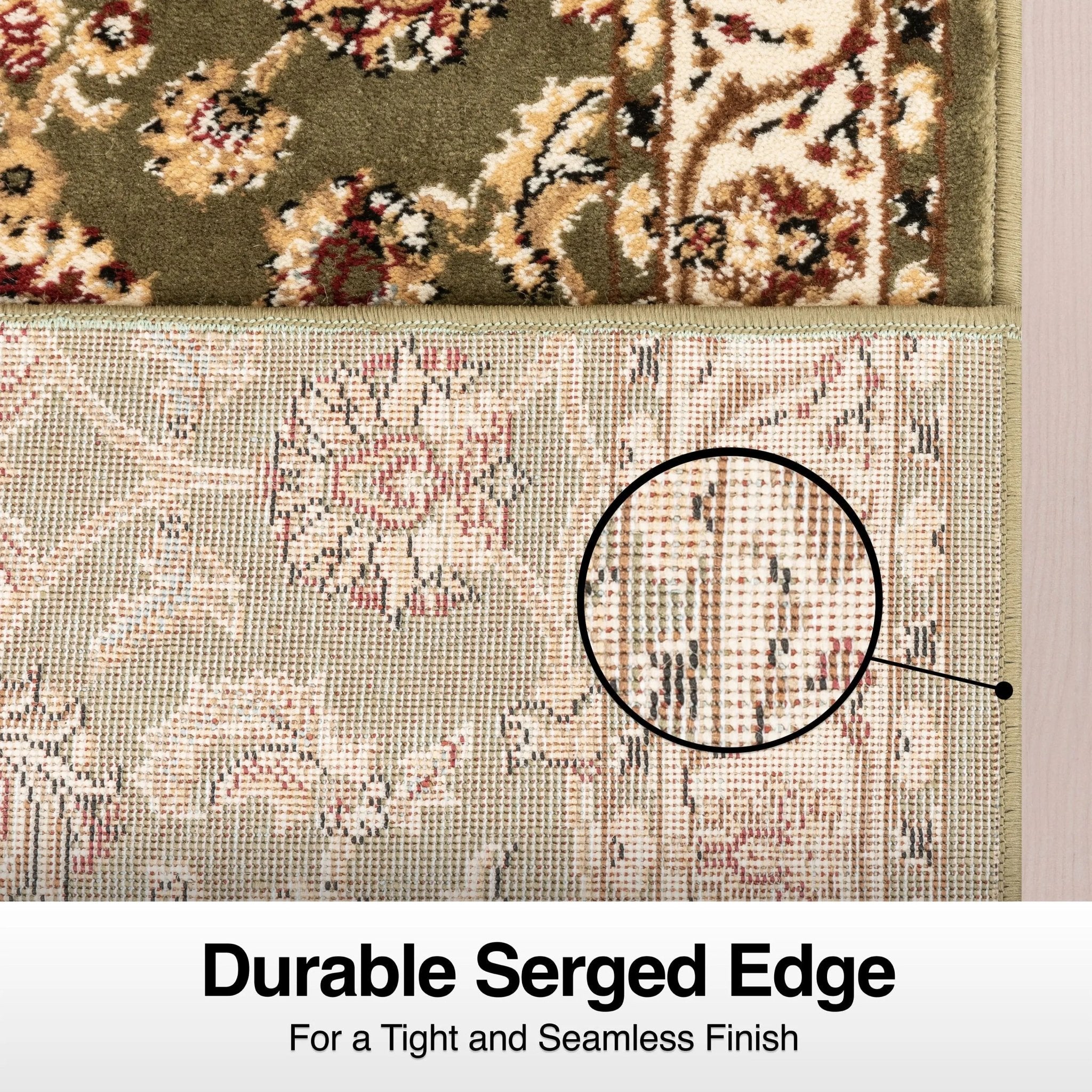 Sarouk Custom Size Runner Traditional Green 27 Inch Wide x Choose Your Length Hallway Runner Rug Well Woven