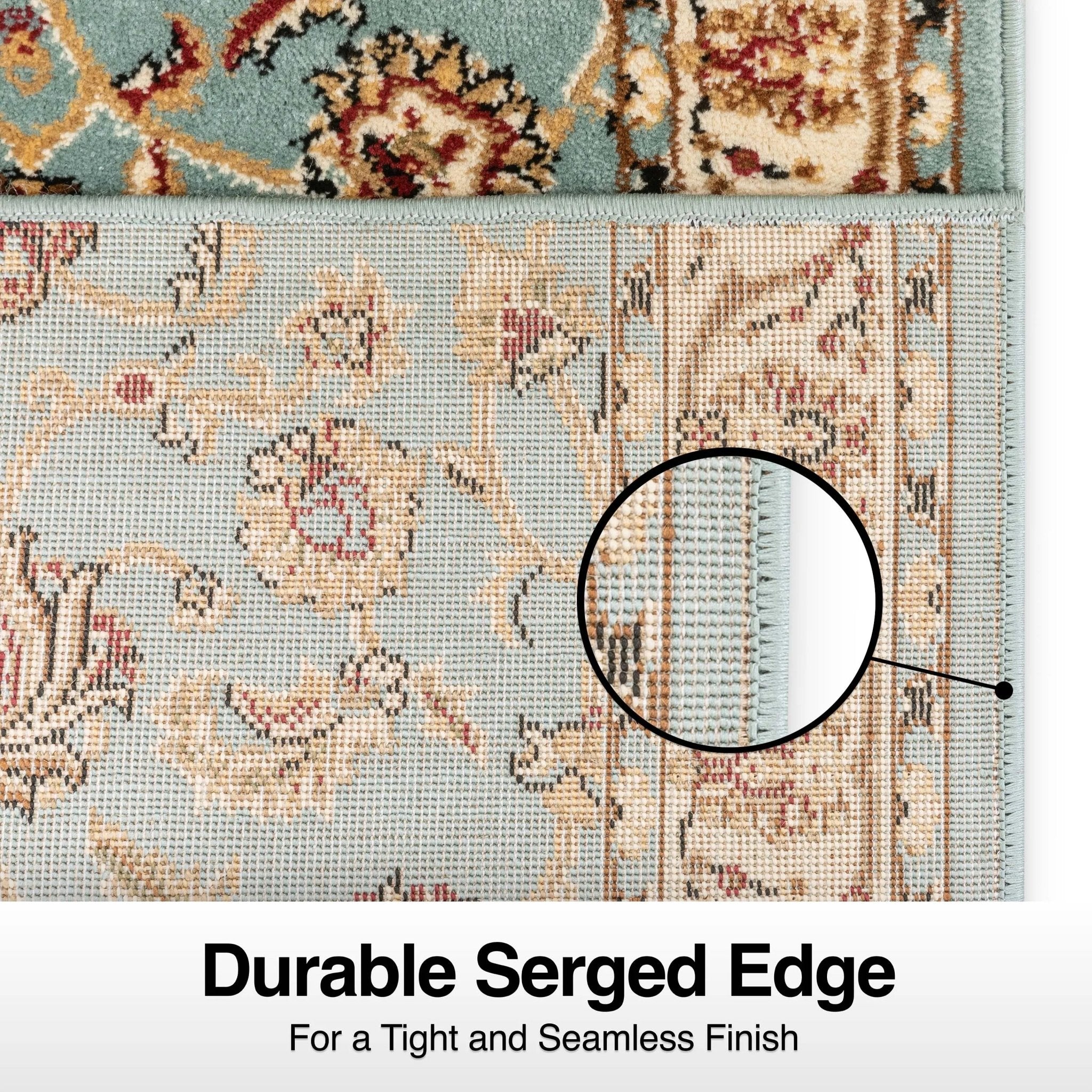 Sarouk Custom Size Runner Traditional Light Blue 27 Inch Wide x Choose Your Length Hallway Runner Rug Well Woven