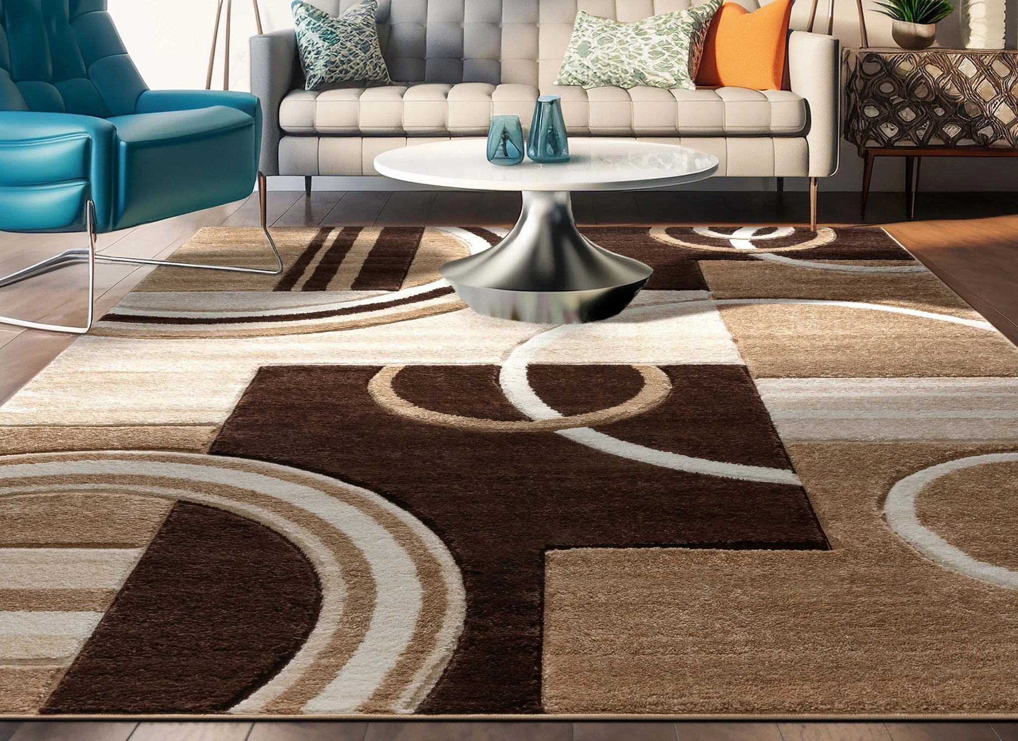 Galaxy Waves Ivory Modern Rug Well Woven