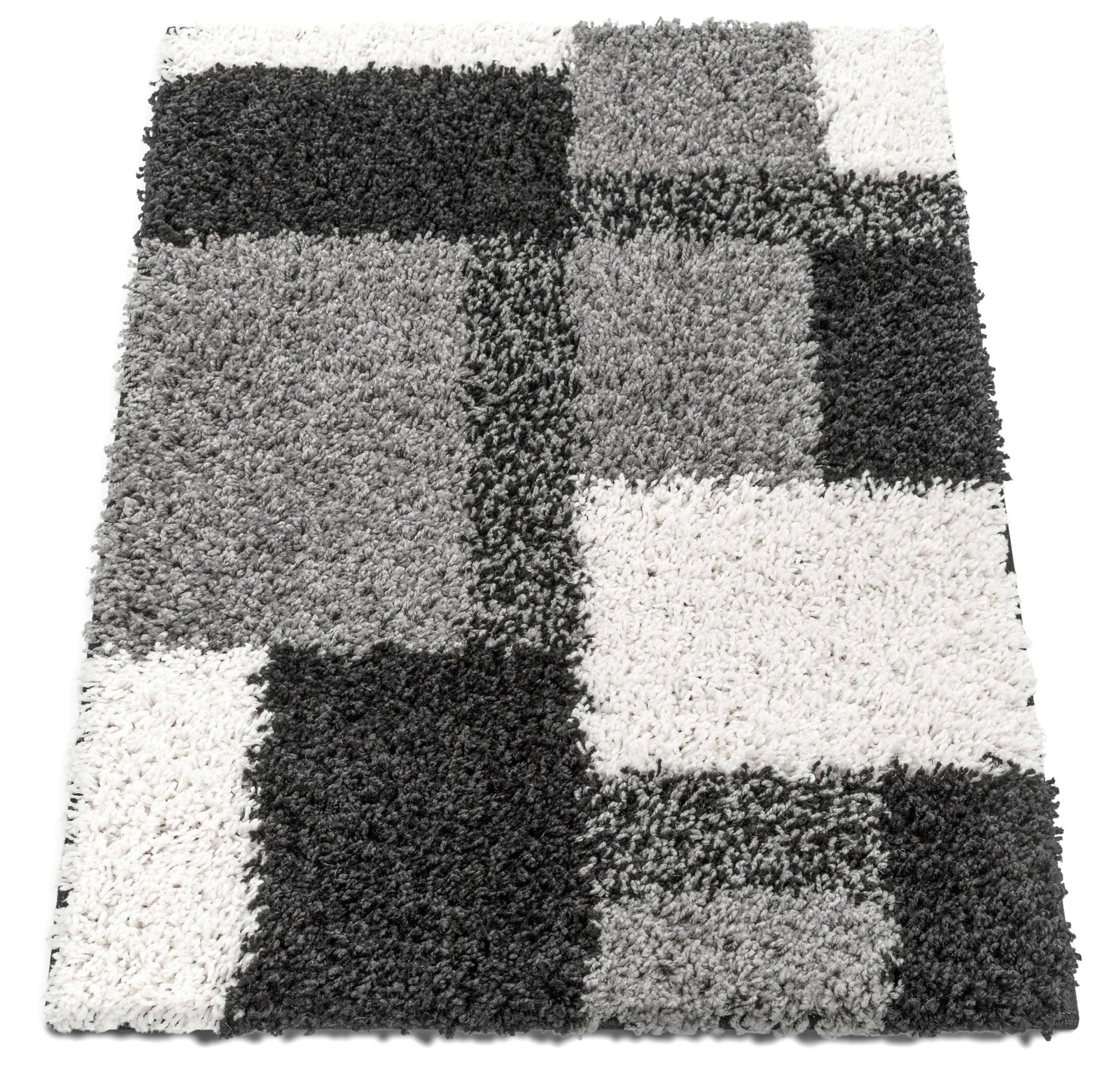 Cubes Black Contemporary Rug - Well Woven - Grey and white rug details