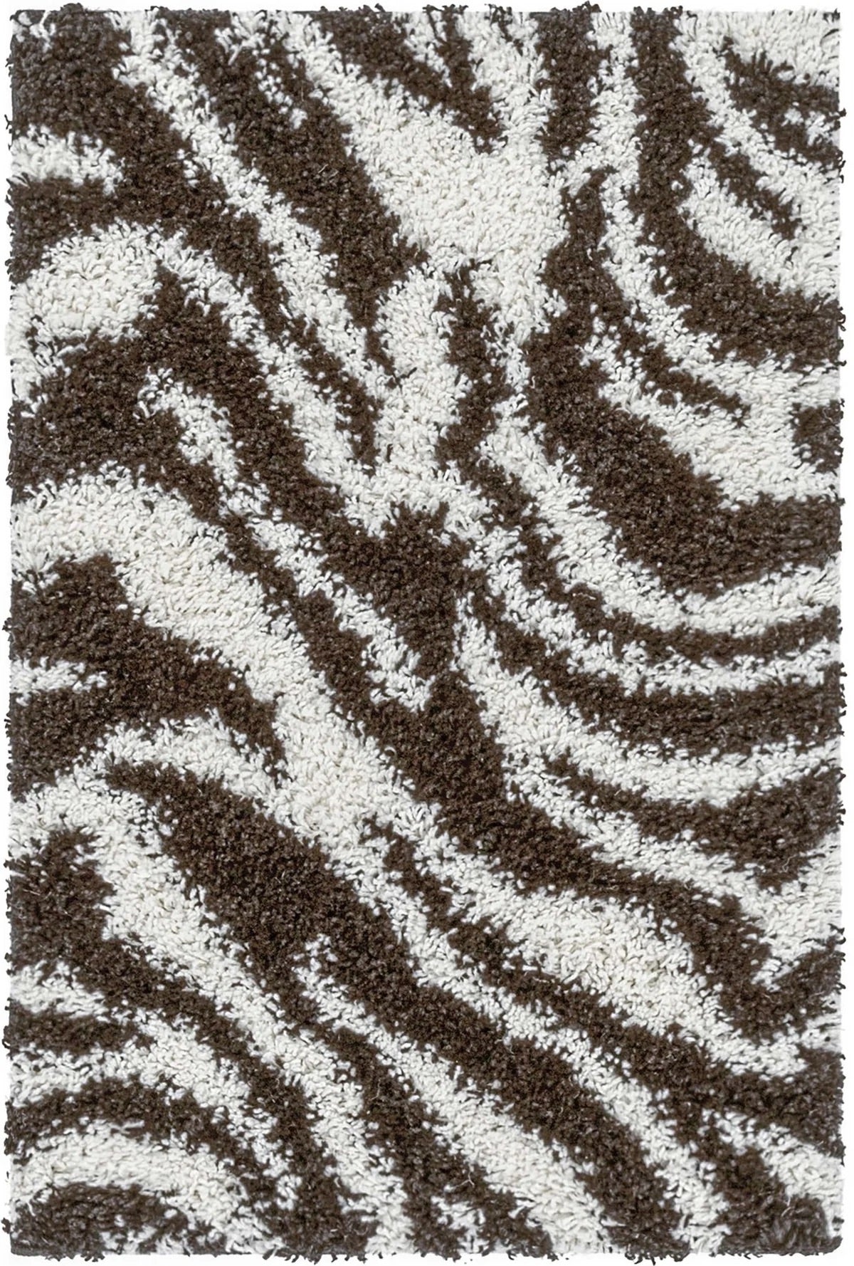 7038 - Zebra patterned rug with brown and white stripes
