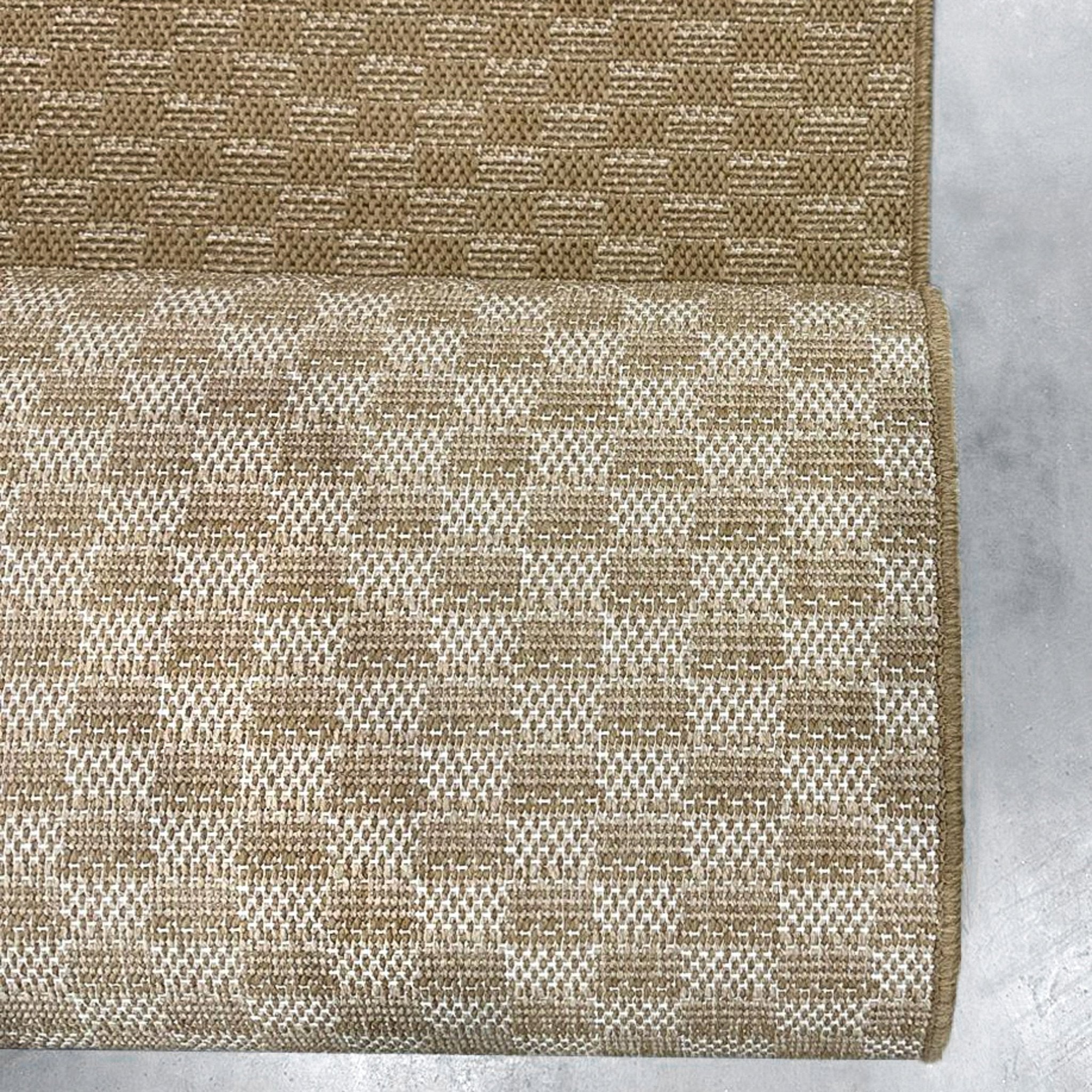 Alto Textures Custom Outdoor/Indoor Flat-Pile Rug - Personalized Sizes, Easy Maintenance - Well Woven - Natural - Rug Backing