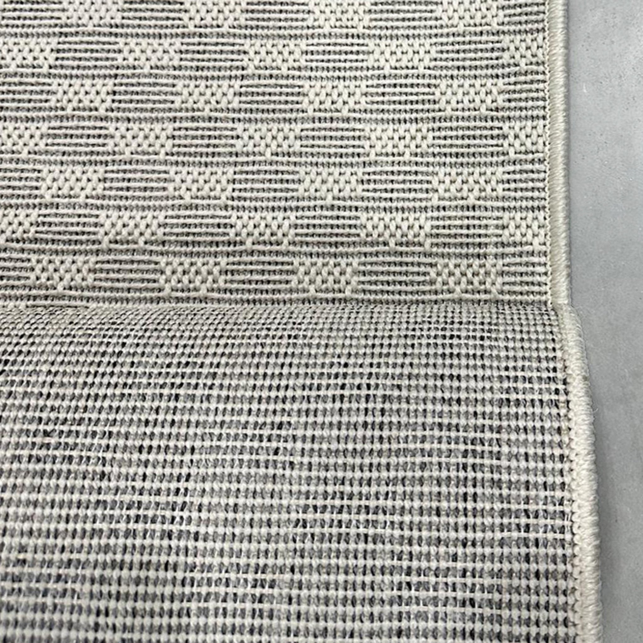 Alto Textures Custom Outdoor/Indoor Flat-Pile Rug - Personalized Sizes, Easy Maintenance - Well Woven - Grey rug backing