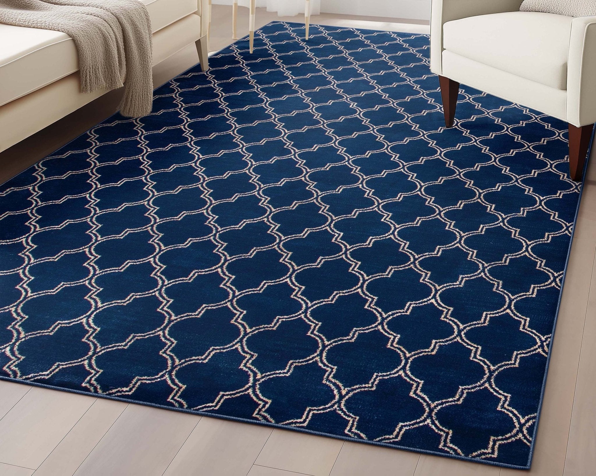 Nantucket Trellis Custom-Made Rug, Made to Order, High-Quality, Elegant Blue Design Area Rug - Well Woven - Custom-size rug