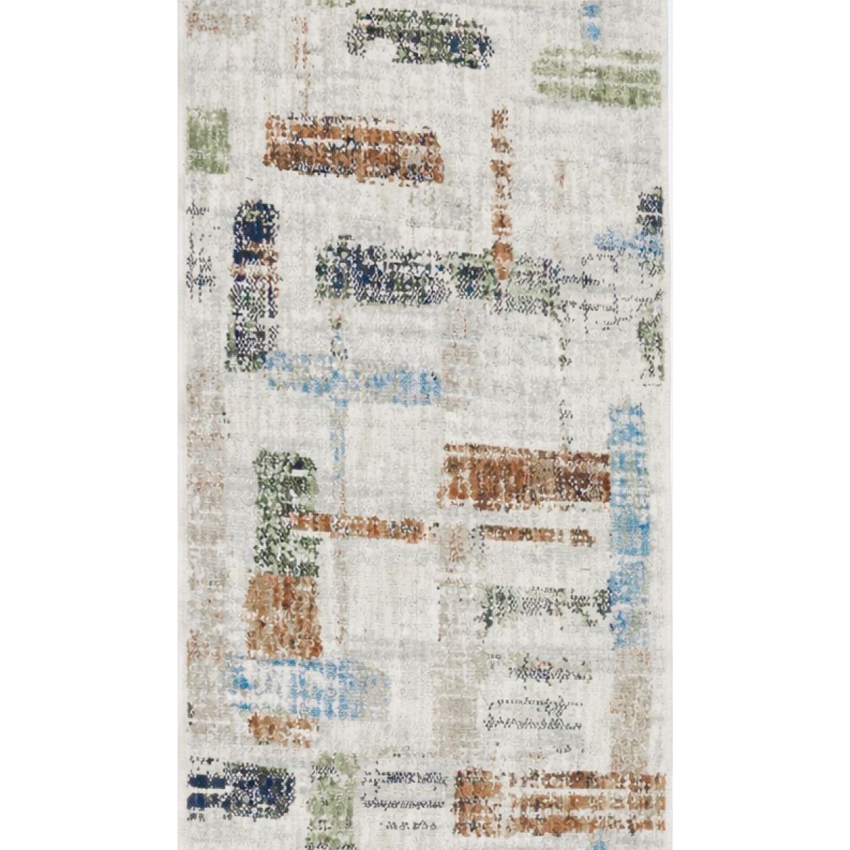 COD-51 - Multicolored abstract patterned runner rug on a white background