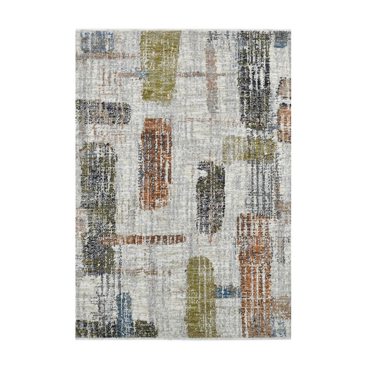 COD-51 Well Woven Fen Washable Rug: A multicolored abstract rug, on a white background
