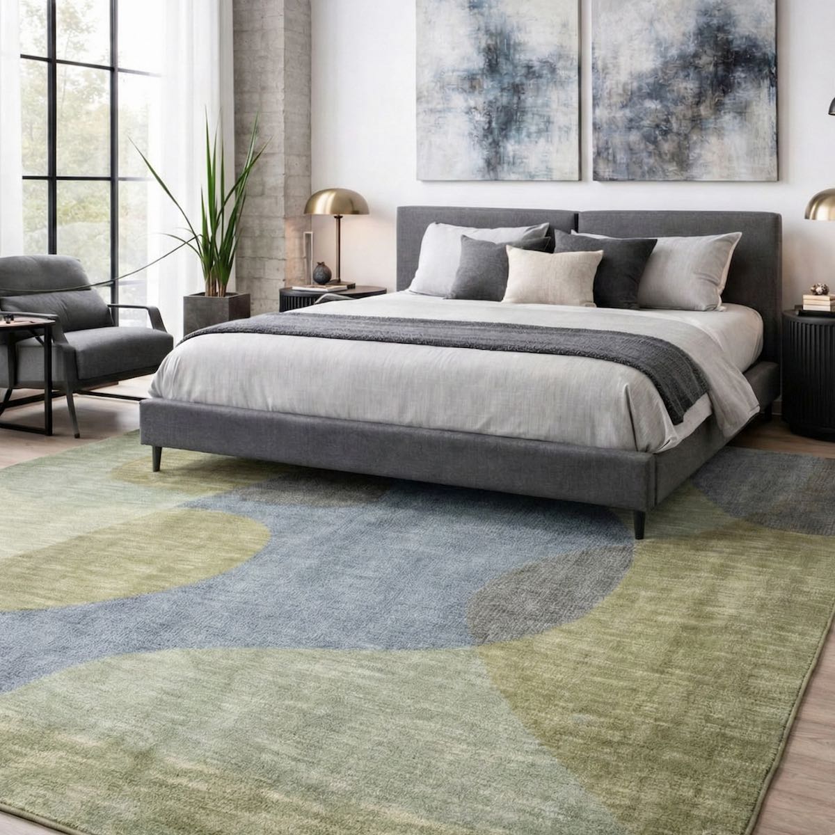 Holt Organic Abstract Modern Plush Washable Area Rug – Coda Collection