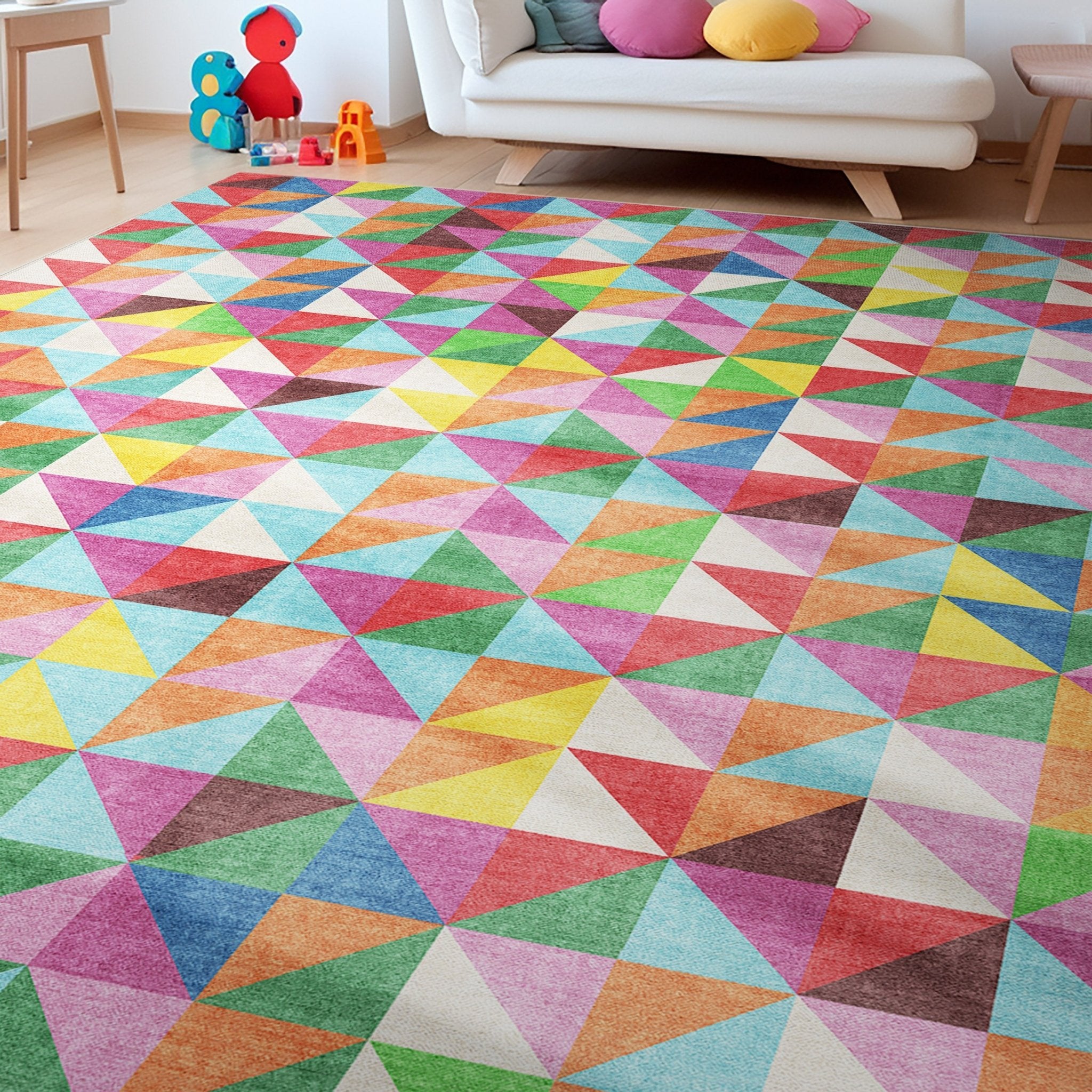 Crayola Modern Tile Geometric Bright Multi Color Area Rug By Well Woven Well Woven