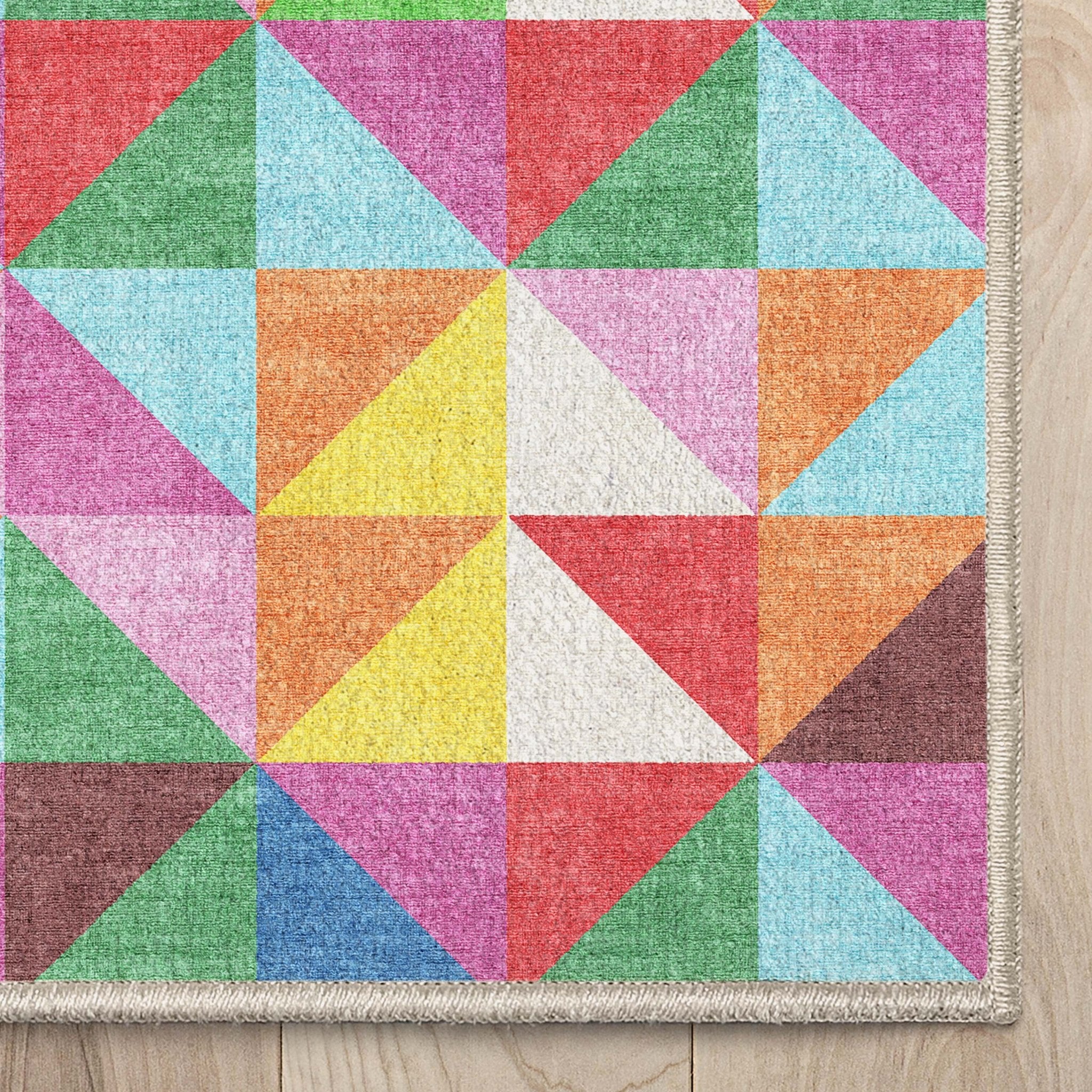 Crayola Modern Tile Geometric Bright Multi Color Area Rug By Well Woven Well Woven