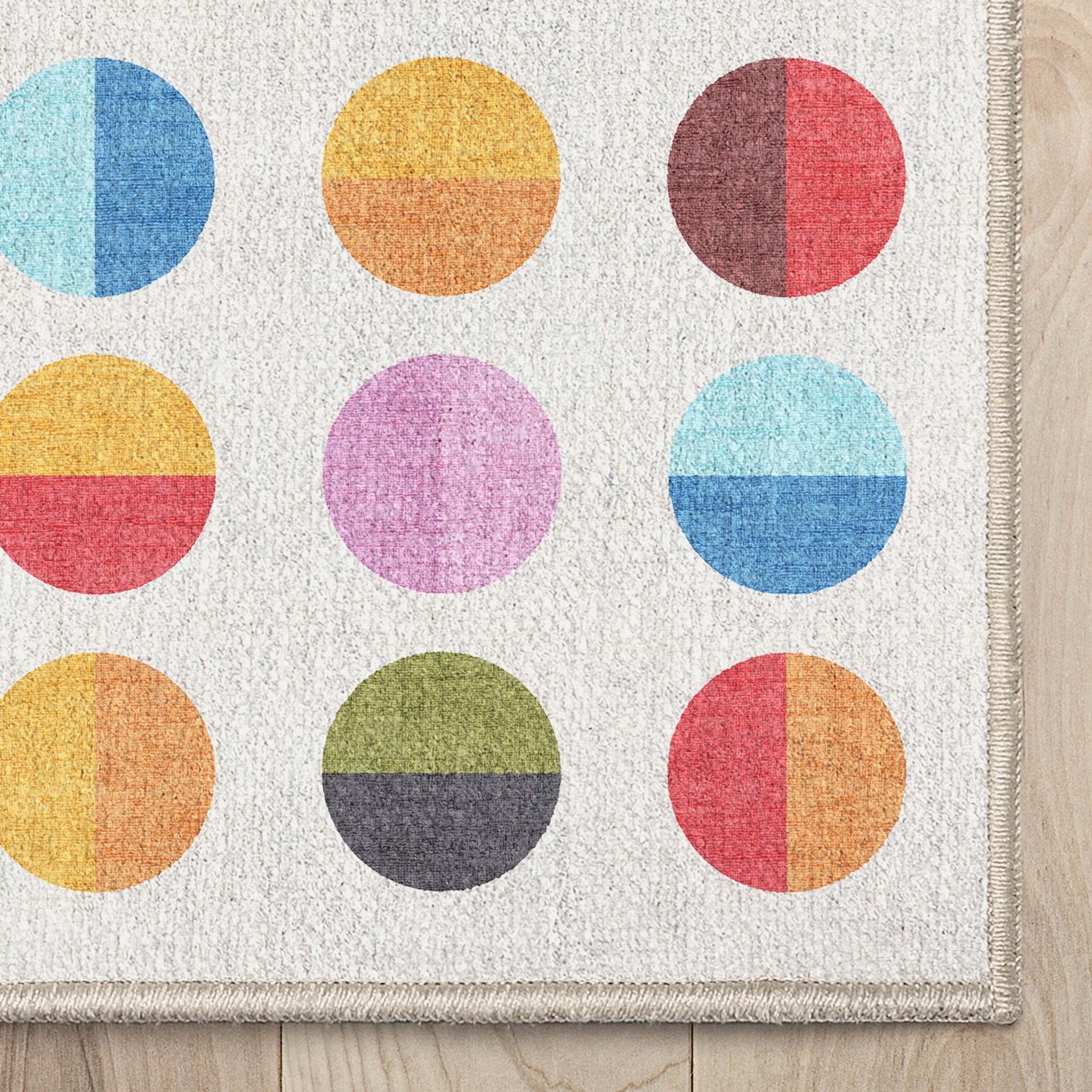 Crayola Modern Split Dots Bright Multi Color Area Rug By Well Woven Well Woven