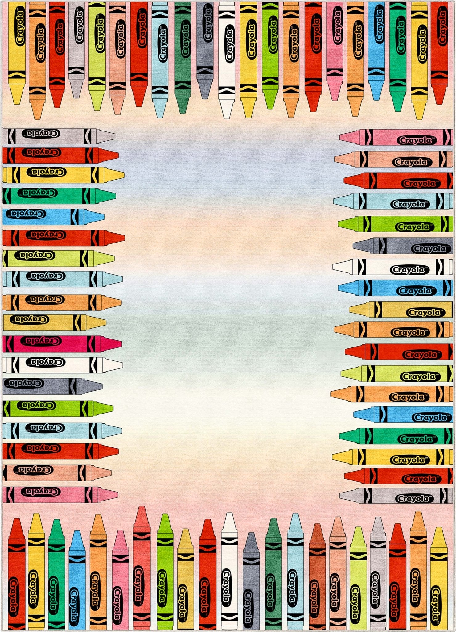 Crayola Modern Crayon Parade Playroom 5' x 7' Multi Color Area Rug By Well Woven Well Woven