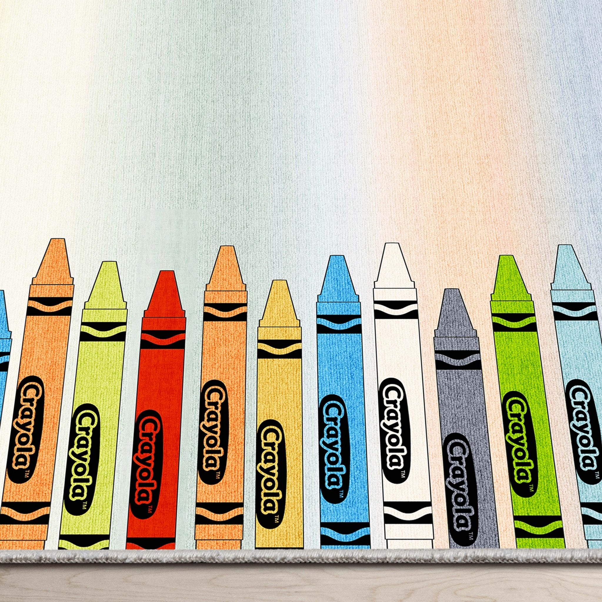 Crayola Modern Crayon Parade Playroom 5' x 7' Multi Color Area Rug By Well Woven Well Woven
