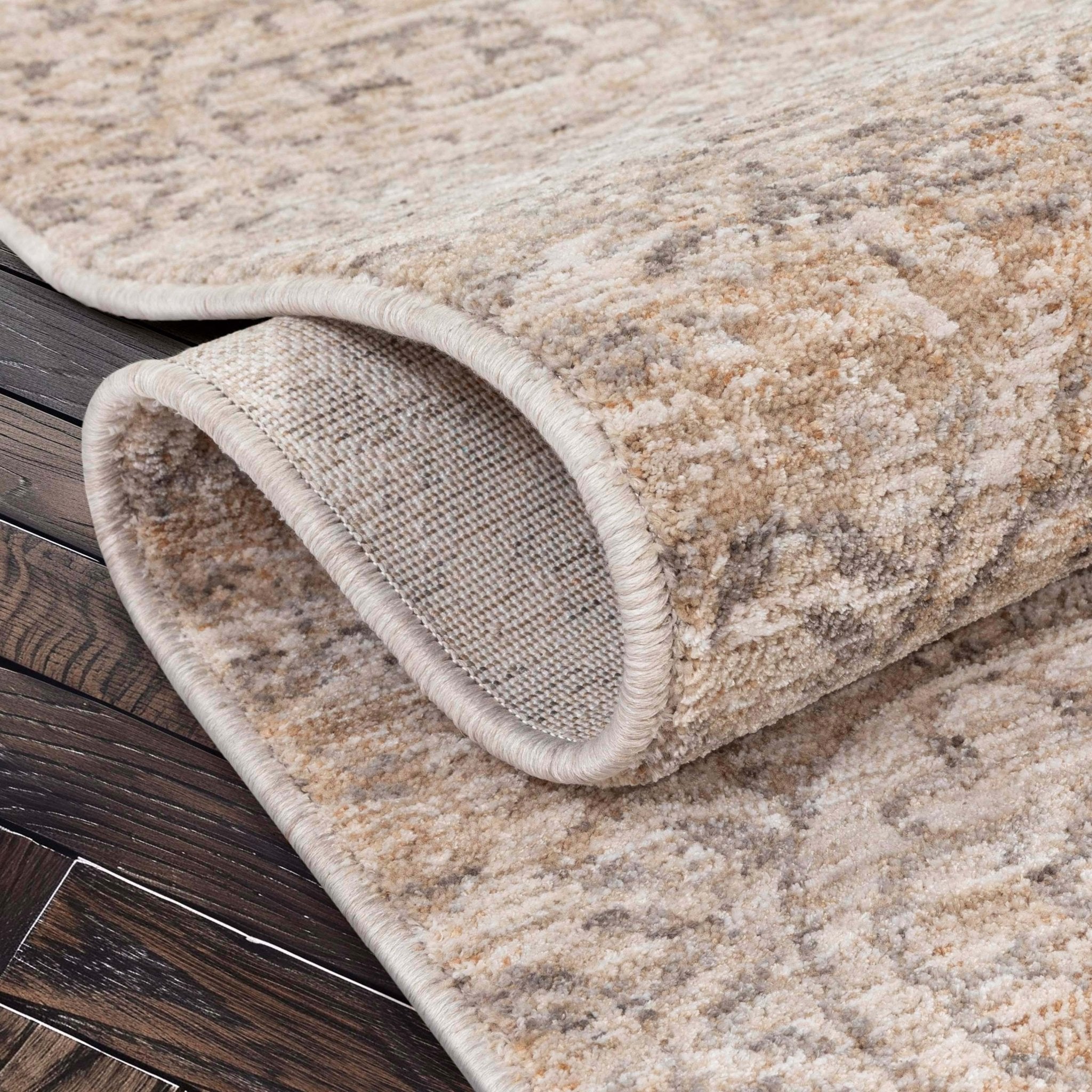 Ethos Echo Beige Floral Warm Earth Tone - Easy to Clean - Globally Inspired Patterns Well Woven