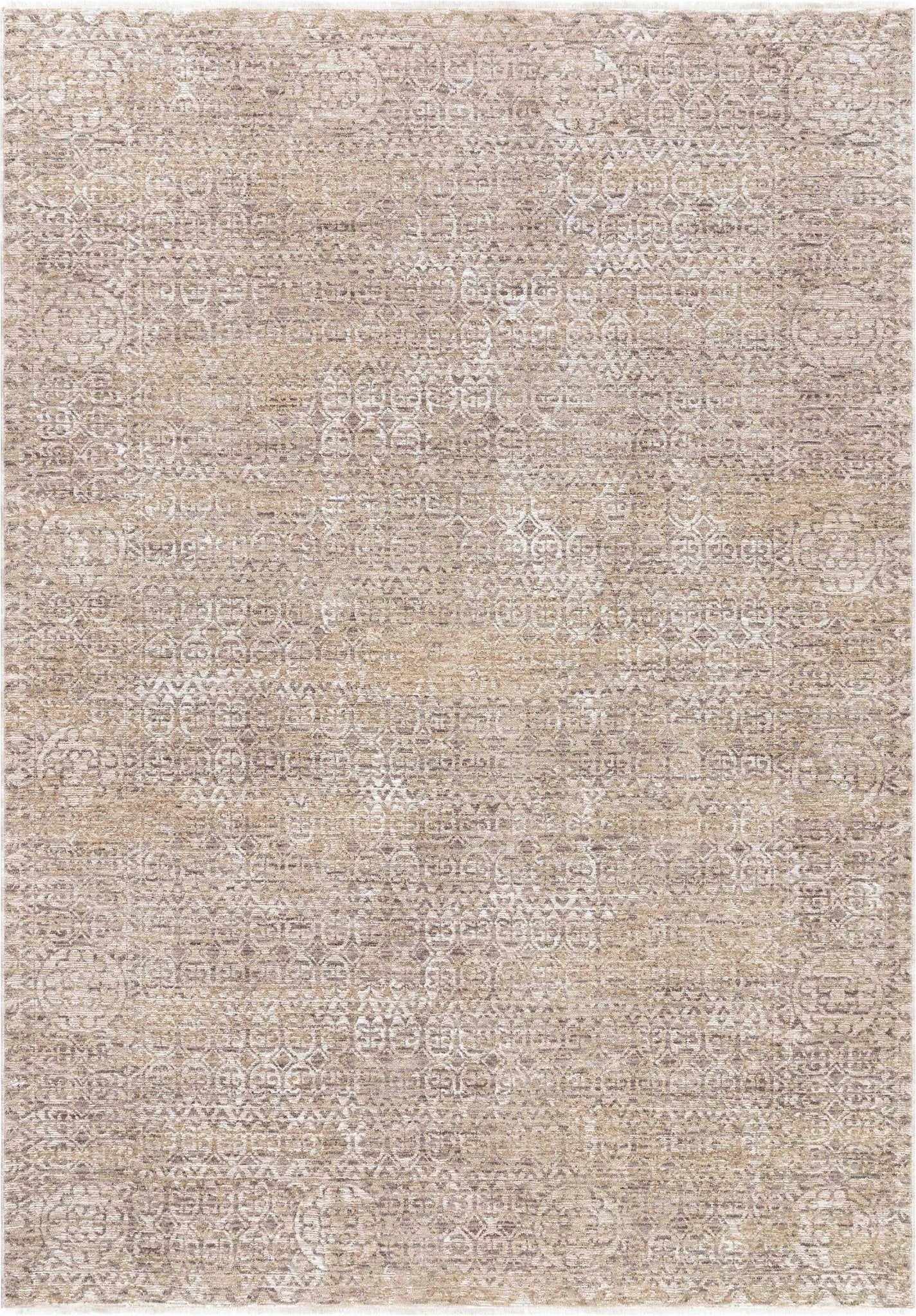 Ethos Echo Beige Floral Warm Earth Tone - Easy to Clean - Globally Inspired Patterns Well Woven