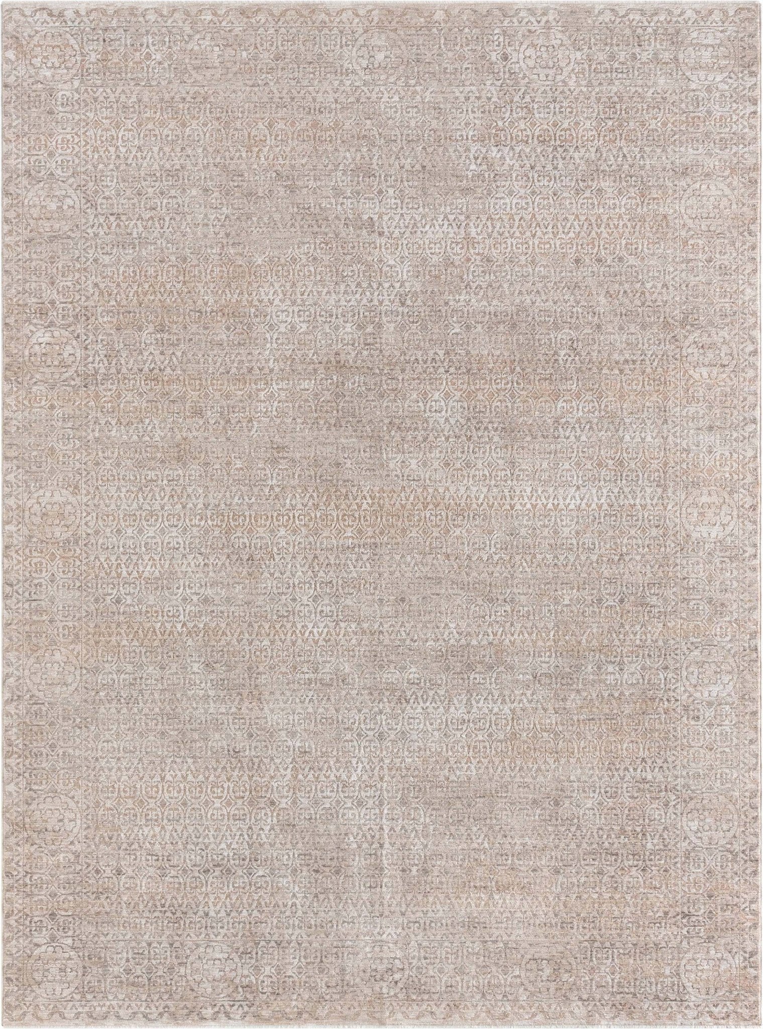 Ethos Echo Beige Floral Warm Earth Tone - Easy to Clean - Globally Inspired Patterns Well Woven