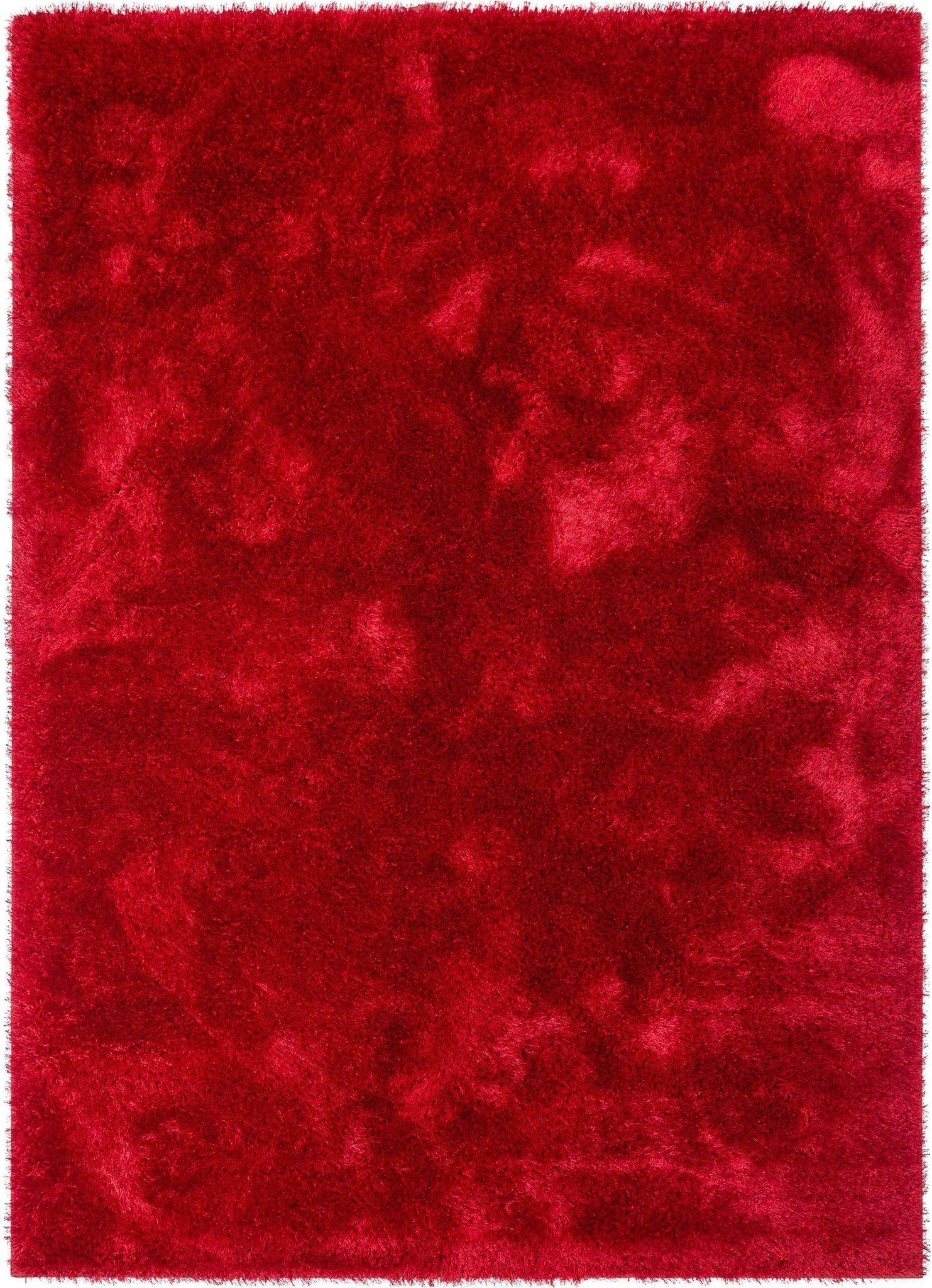 Feather Collection Liza Red Shag Rug –   Sparkly, Plush, Minimalist Glam - Well Woven - Red rug overhead