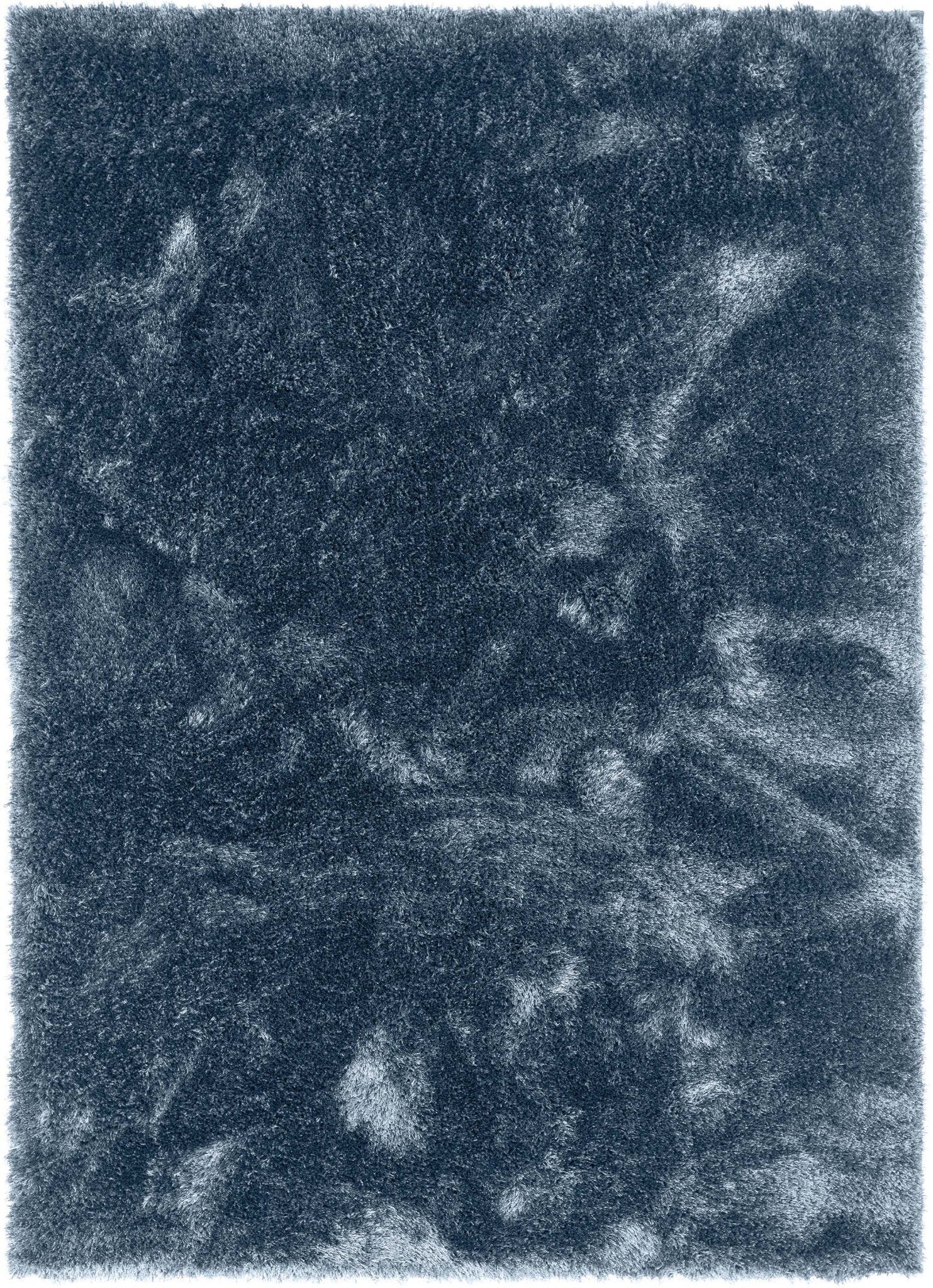 Feather Collection Liza Dark Blue Shag Rug –   Sparkly, Plush, Minimalist Glam - Well Woven - Overhead