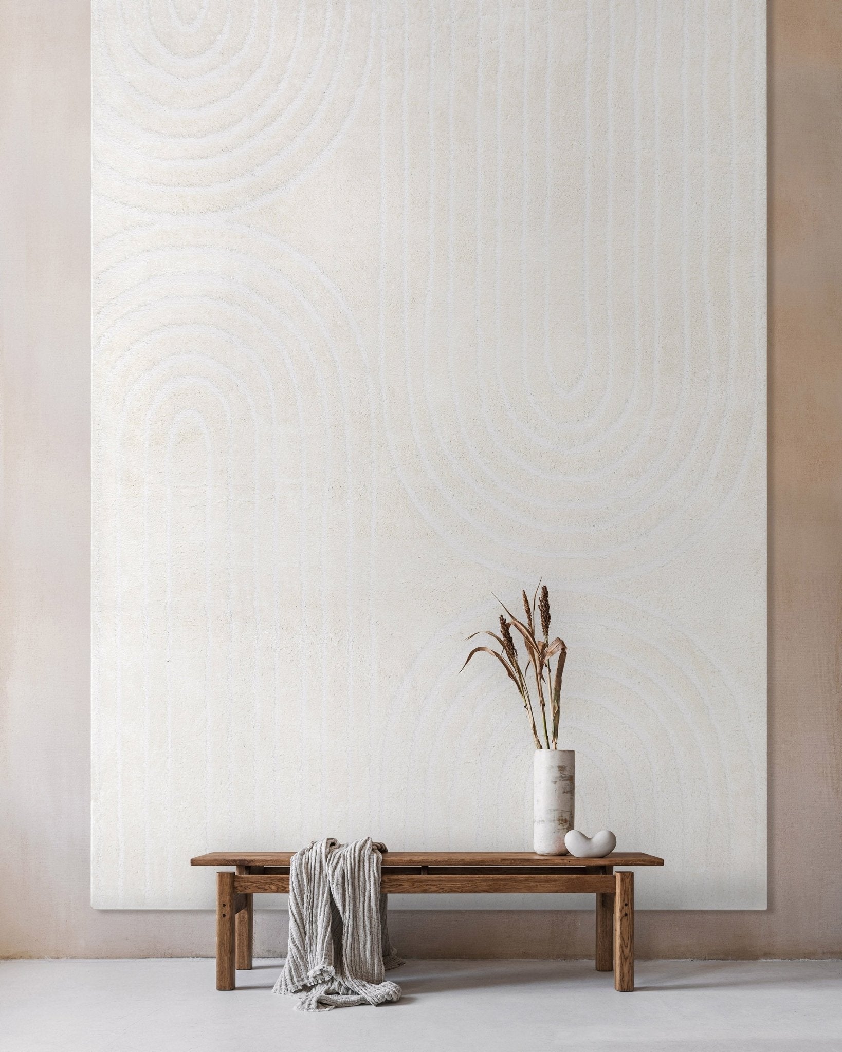 Rainbow Shag Geometric Ivory High-Low Rug Well Woven