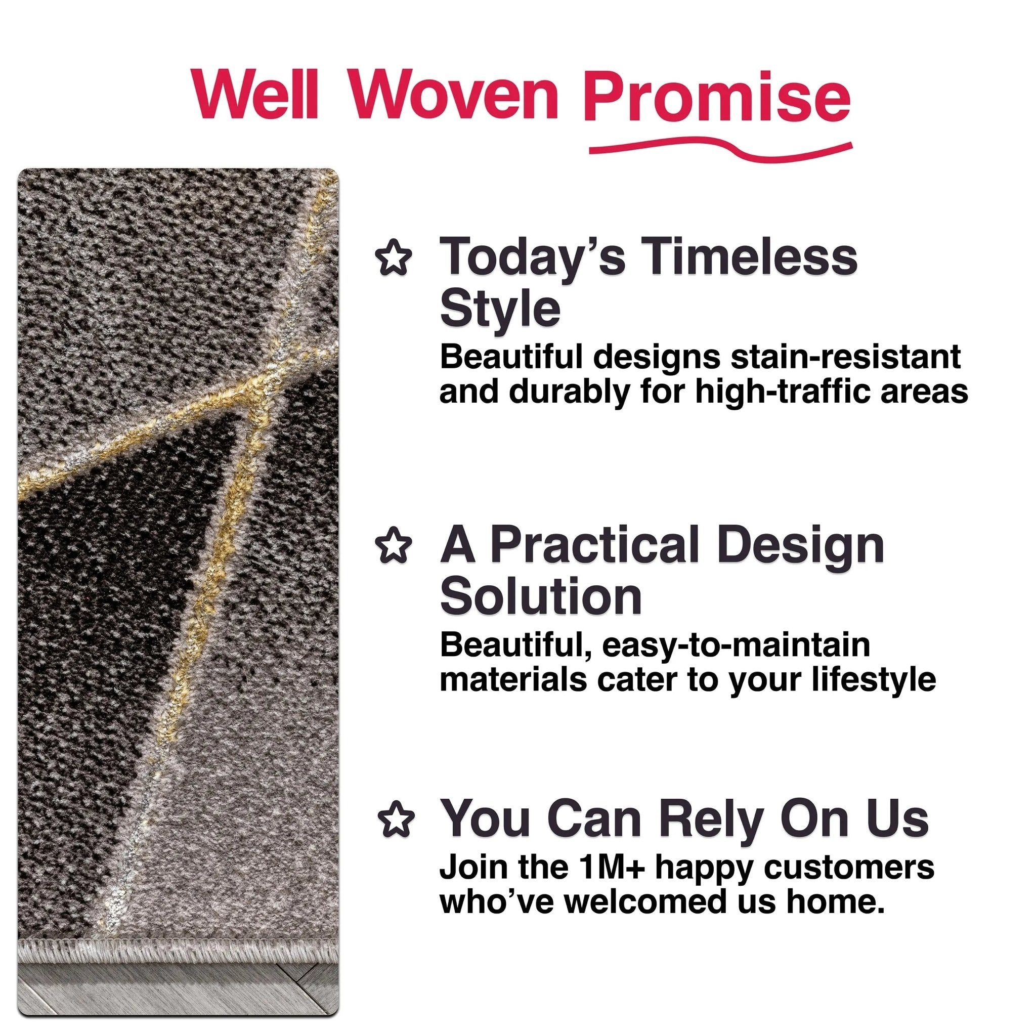 Arthur Retro Geometric Marble Pattern Grey Glam Rug Well Woven