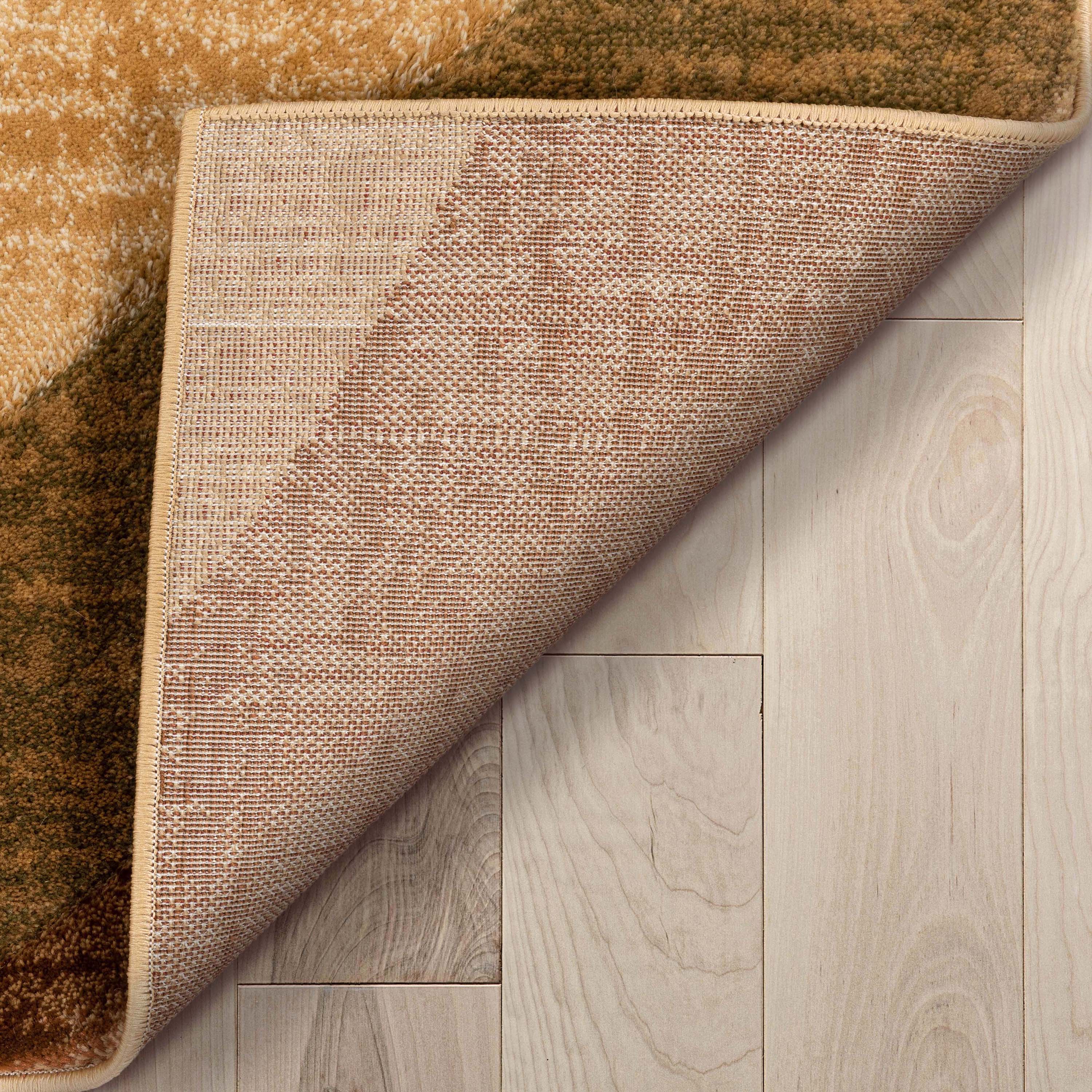 Cecilia Multi Brown Modern Geometric Stripes 3D Textured Rug Well Woven