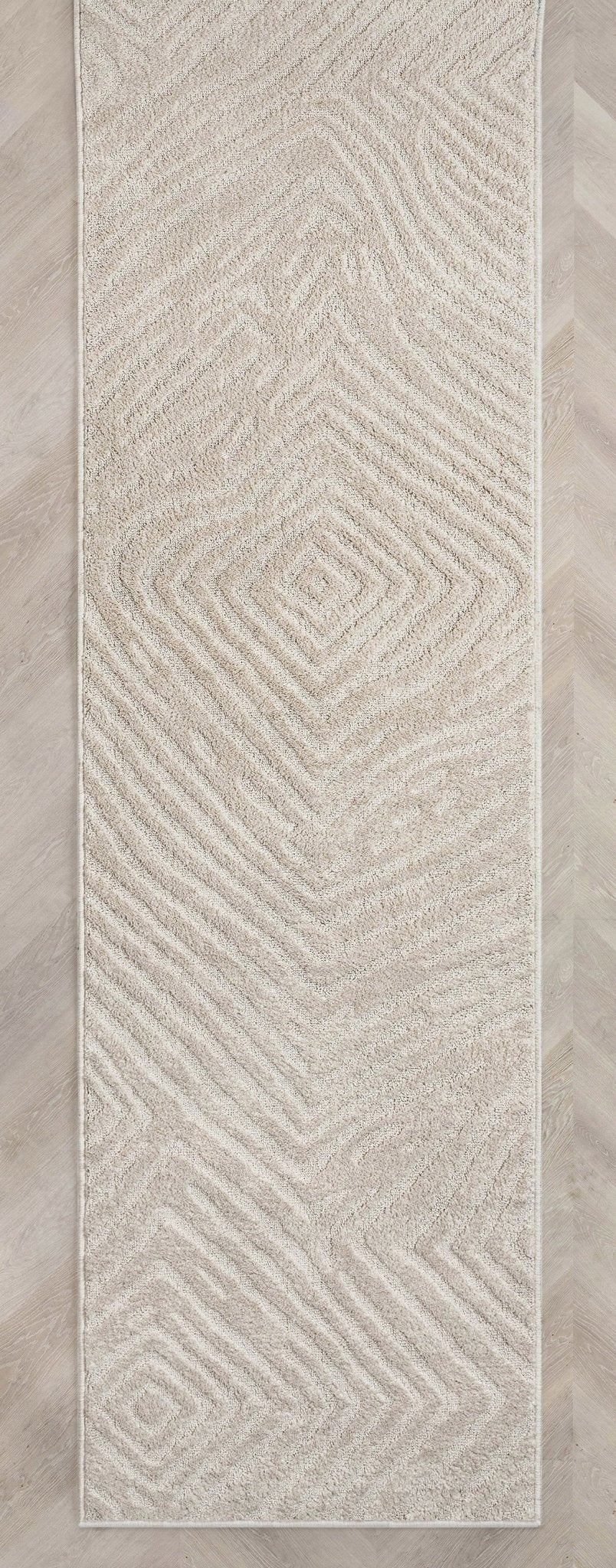 Custom Size Runner Relajo Modern Solid & Striped Ivory Choose Your Width x Choose Your Length Hallway Runner Rug Well Woven