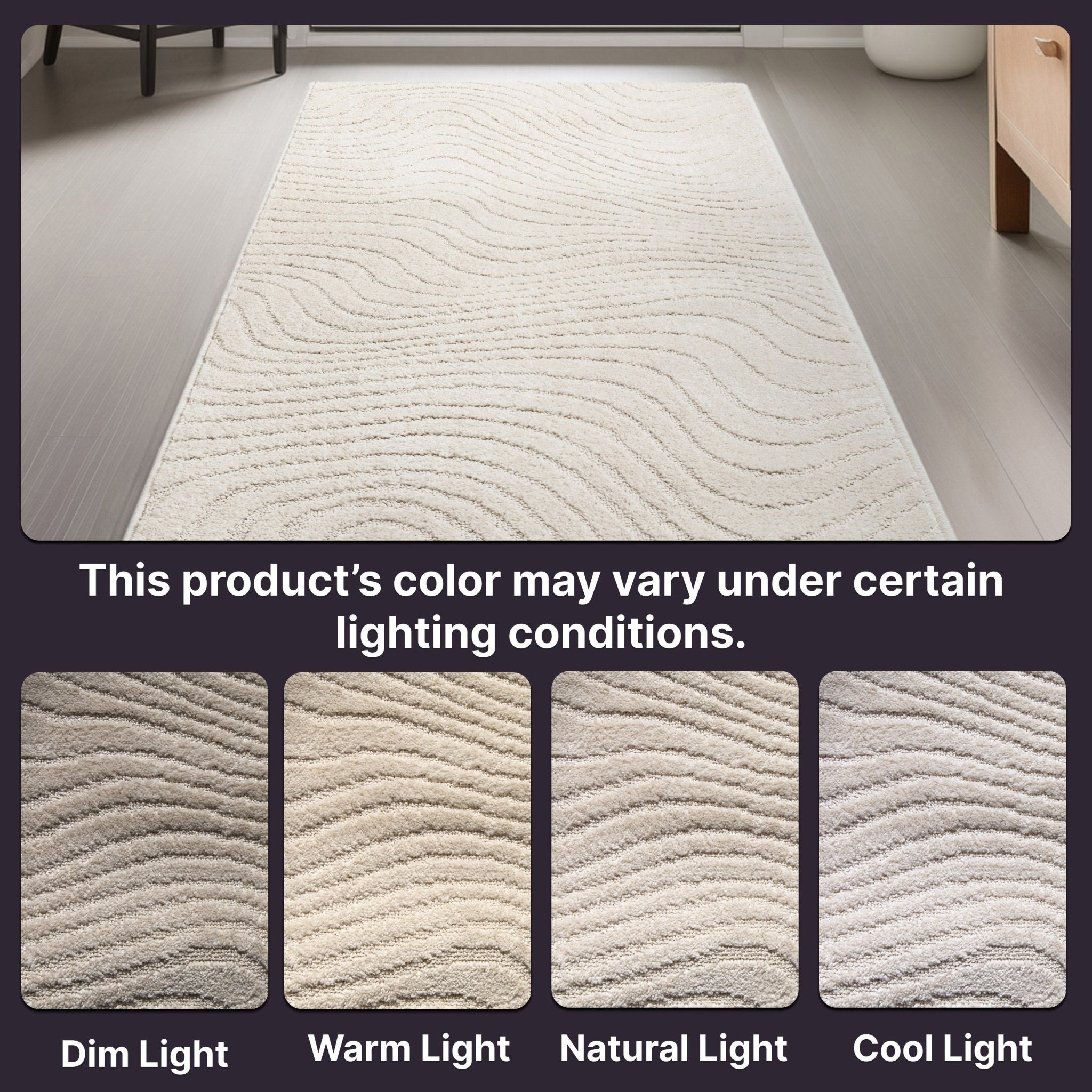 Custom Size Runner Sibi Modern Solid & Striped Ivory Choose Your Width x Choose Your Length Hallway Runner Rug Well Woven