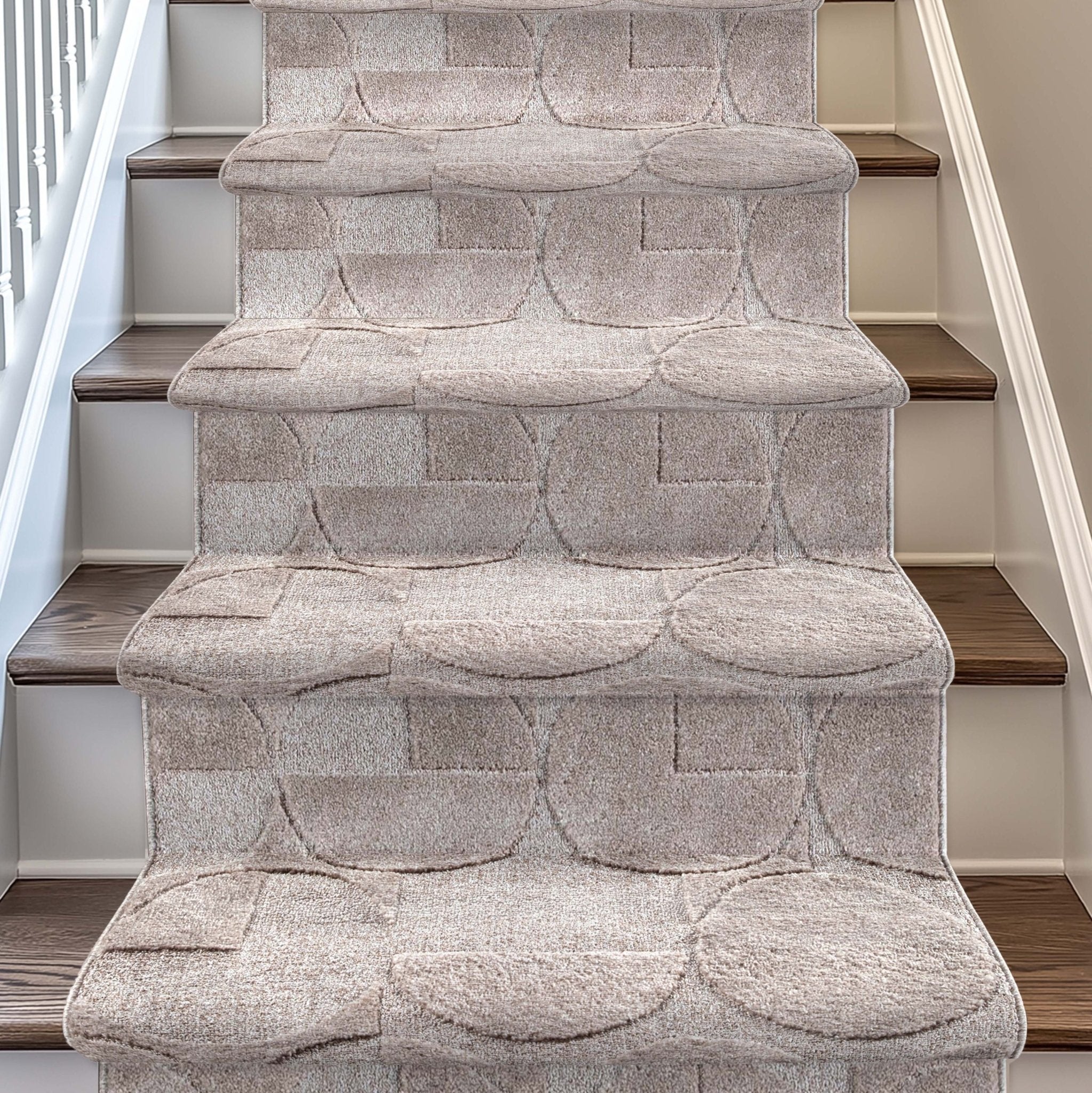 Custom Size Runner Harmony Modern Beige Choose Your Width x Choose Your Length Hallway & Stair Runner Rug Well Woven