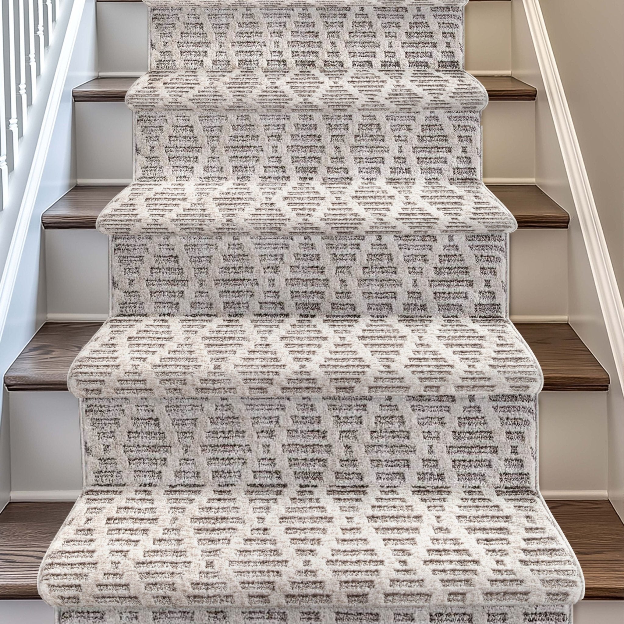 Custom Size Runner Babylon Moroccan Trellis Taupe Choose Your Width x Choose Your Length Hallway & Stair Runner Rug Well Woven