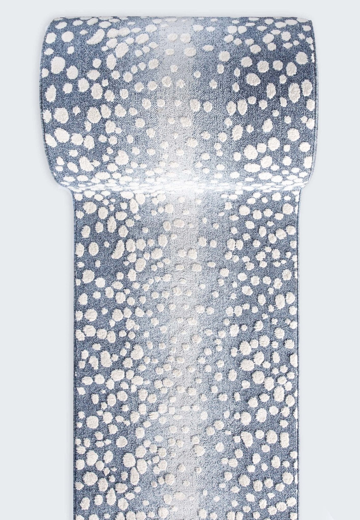 Custom Size Runner Petra Modern Blue Choose Your Width x Choose Your Length Hallway & Stair Runner Rug Well Woven