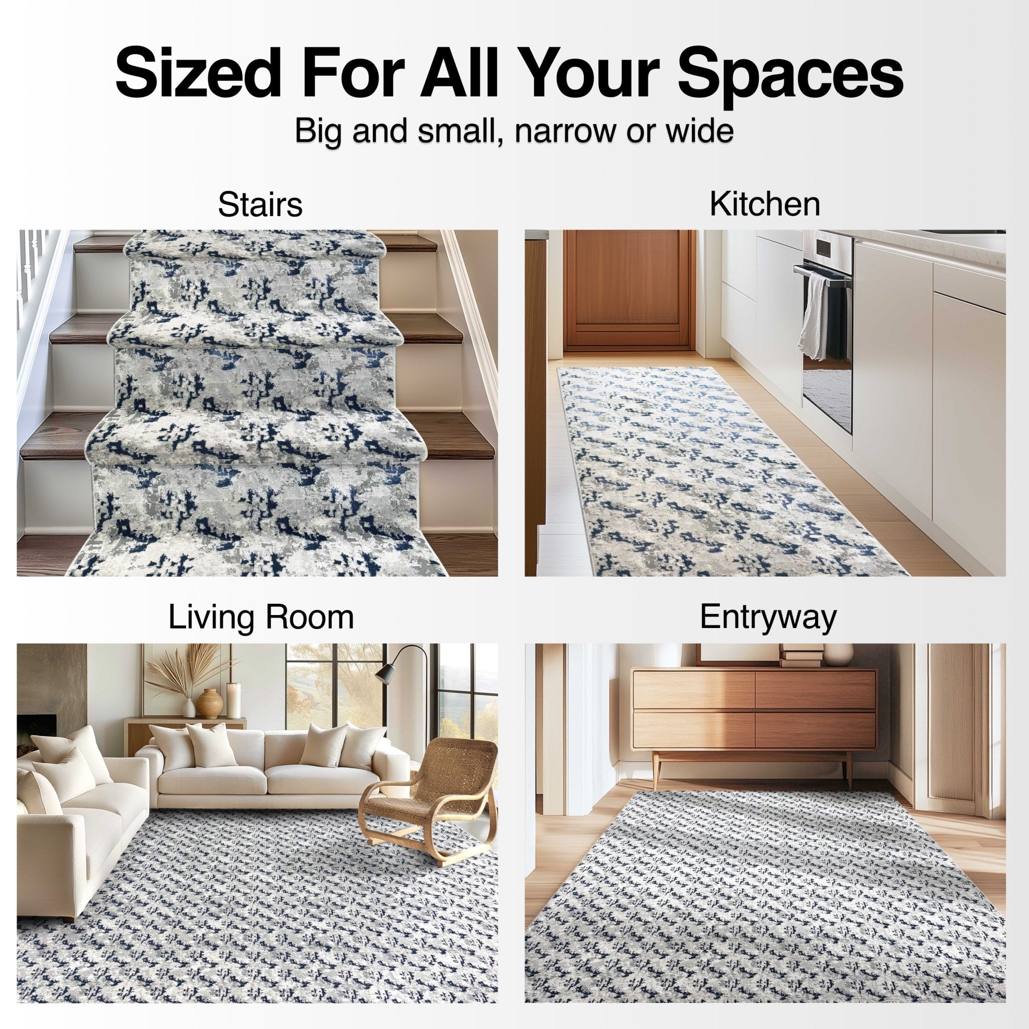 Abstract Soft Textured Design Golden Aegean Made-to-Measure Custom Rug - Well Woven - In Various Living Areas