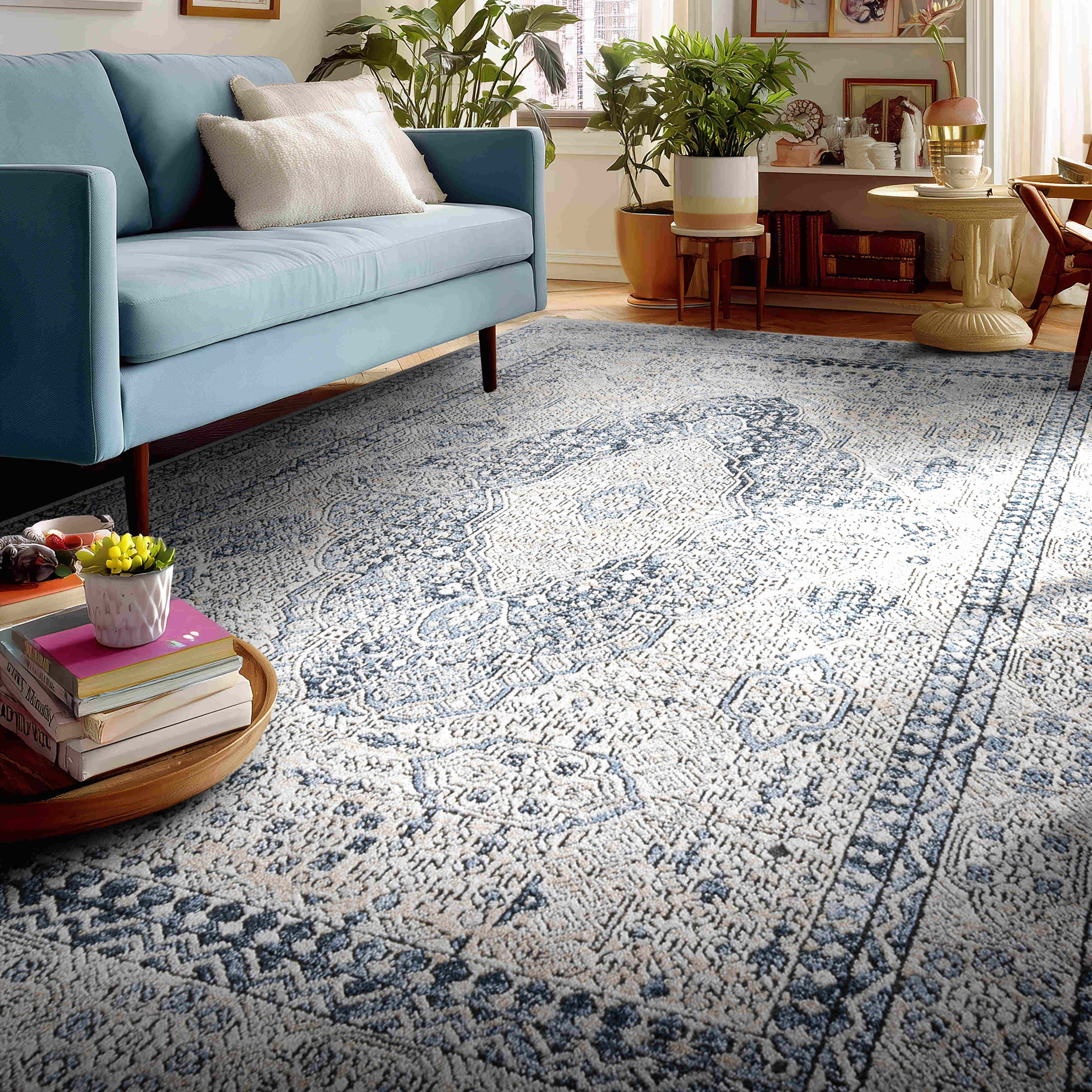 IND-143 Well Woven Indira Eclipse Ivory Room Scene