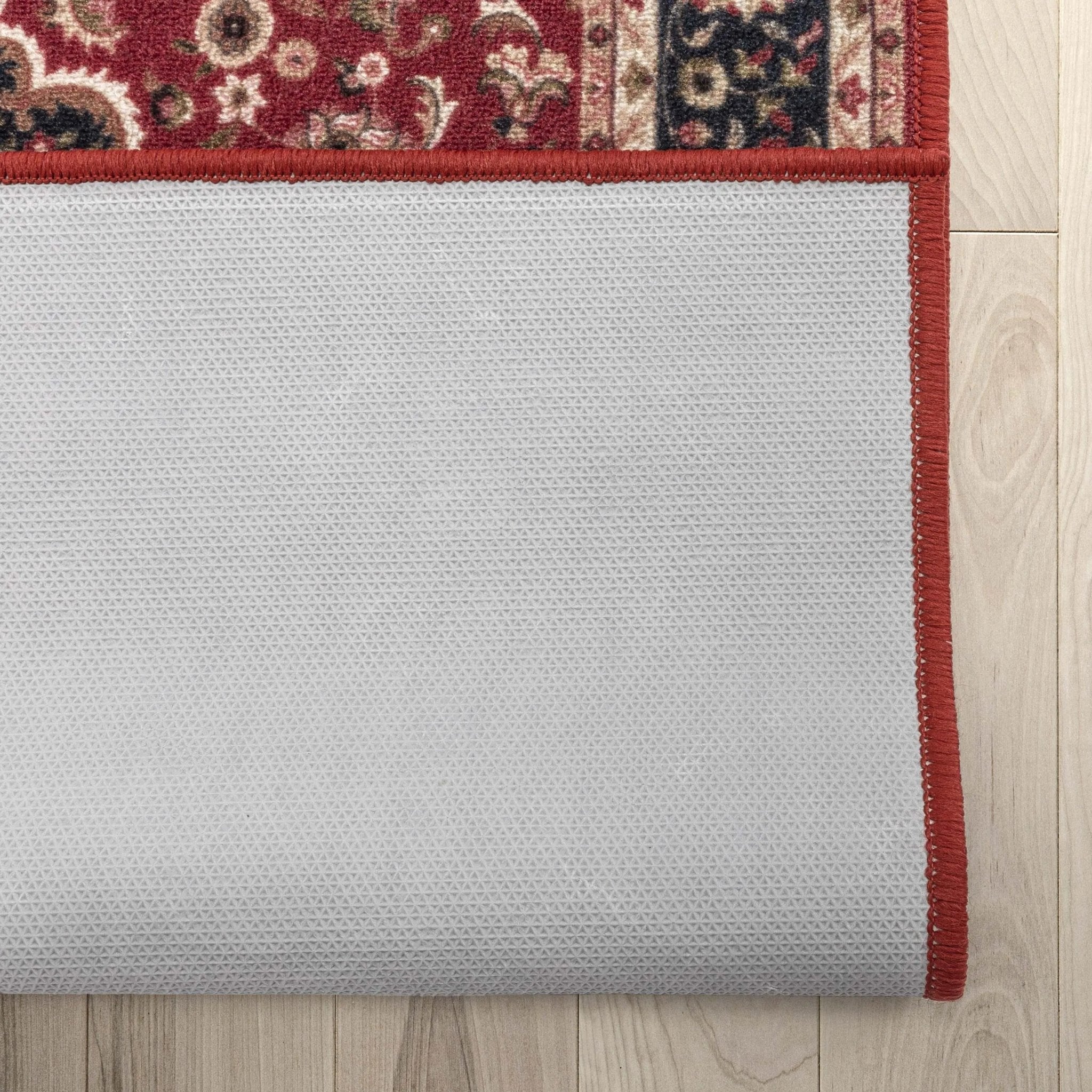 Custom Size Runner Gene Medallion Persian Red Select Your Width x Choose Your Length Machine Washable Hallway Runner Rug Well Woven