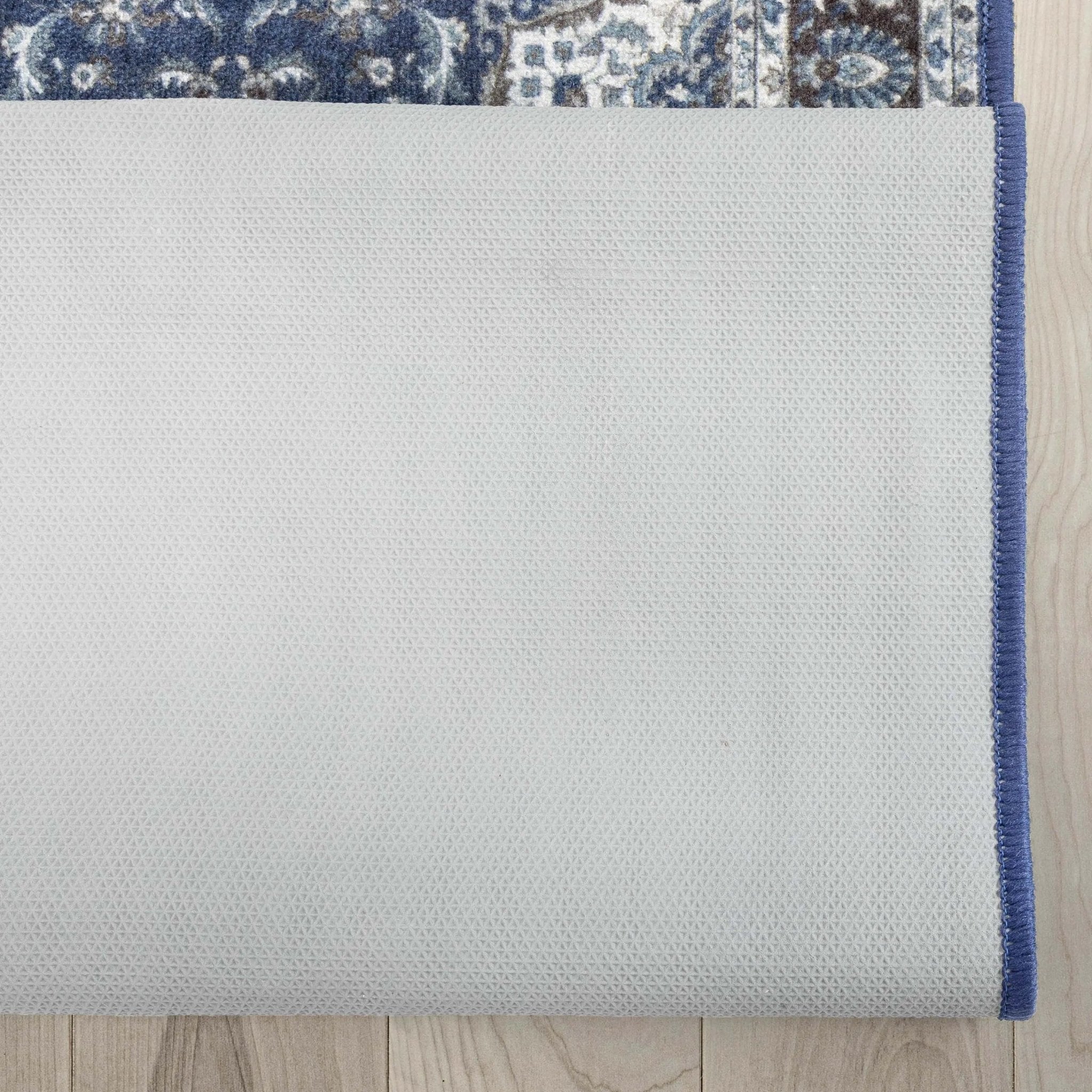 Custom Size Runner Gene Medallion Persian Blue Select Your Width x Choose Your Length Machine Washable Hallway Runner Rug Well Woven