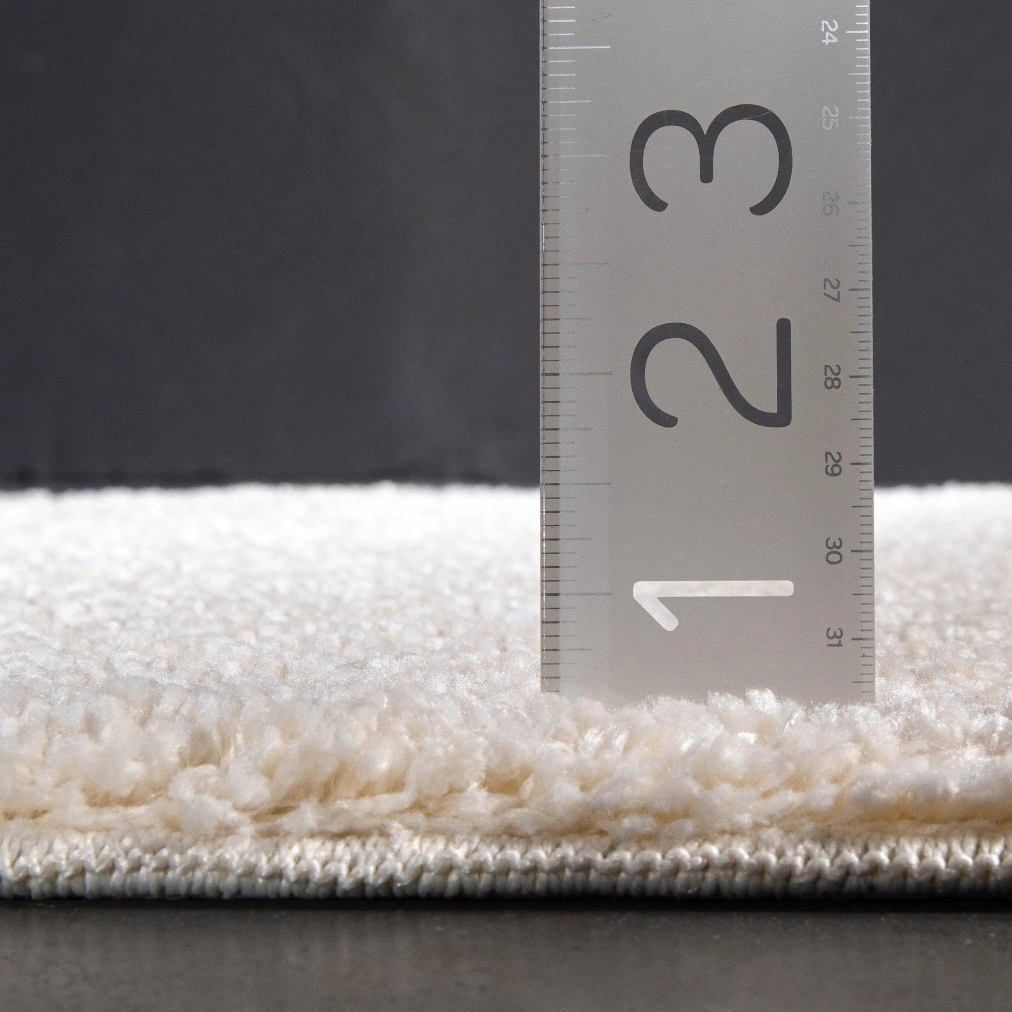 Monroe Solid & Striped Textured Ivory Ultra Soft High-Low Shag Rug Well Woven