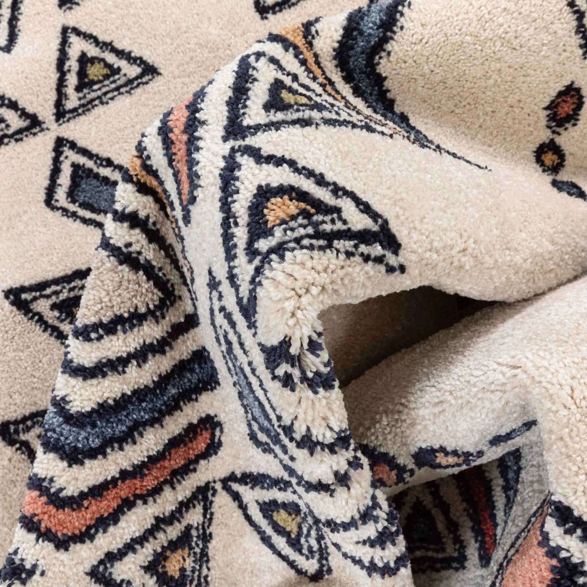 Huron Bohemian Vintage Tribal Beige Rug Well Woven