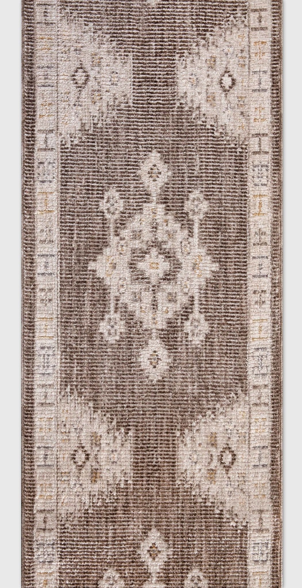 Custom Size Runner Isfjord Tribal Medallion Earth Choose Your Width x Choose Your Length - Perfect For Hallway, Stairs & Kitchen Well Woven