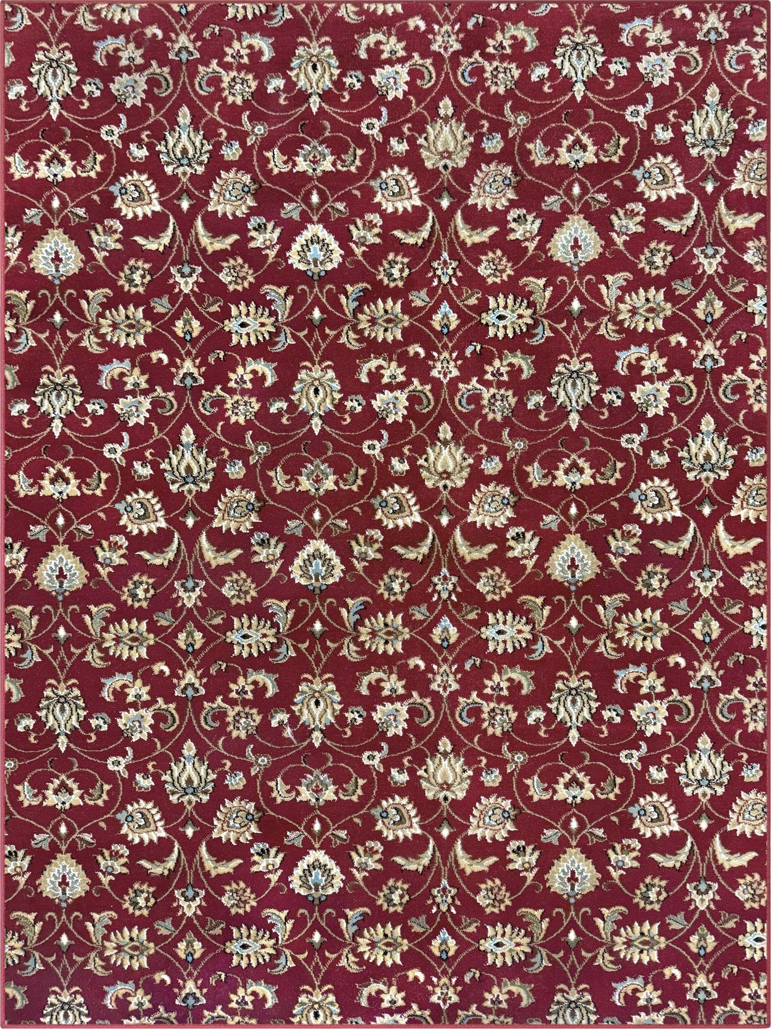 Somerset Heath – Made-to-Measure Custom Red Floral Ornate Area Rug - Well Woven - Overhead