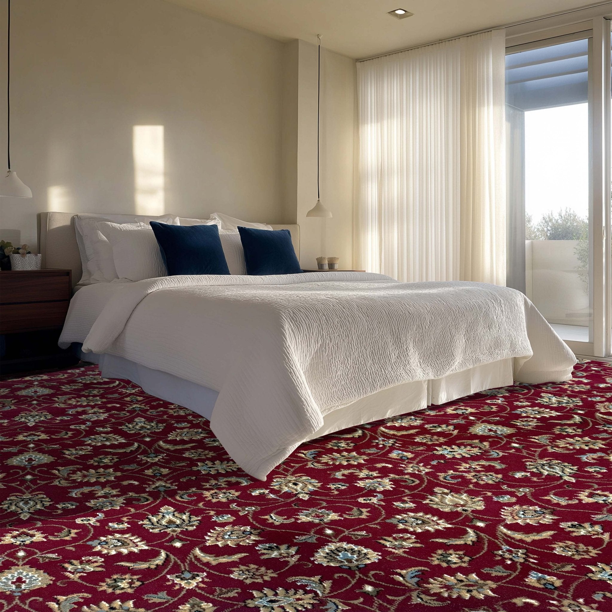 Somerset Heath – Made-to-Measure Custom Red Floral Ornate Area Rug - Well Woven - Bedroom