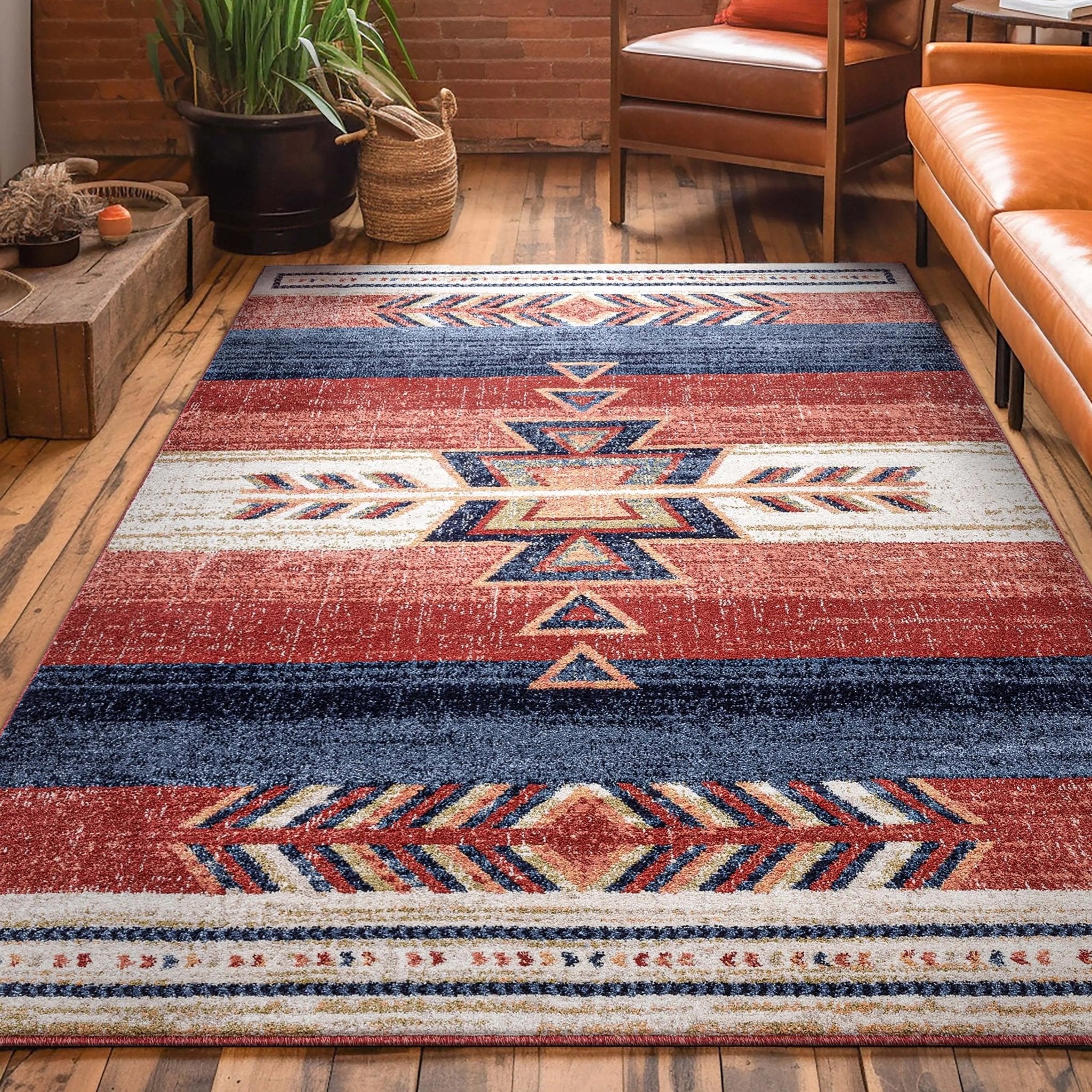 Dustin Southwestern Tribal Medallion Crimson Rug Well Woven
