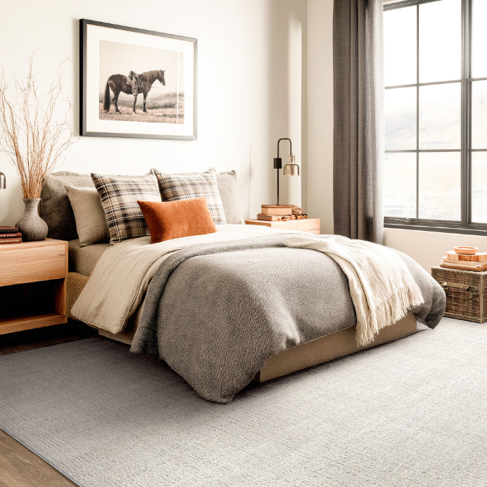 VEL-02 Well Woven Velluto Como Ivory Bedroom Scene