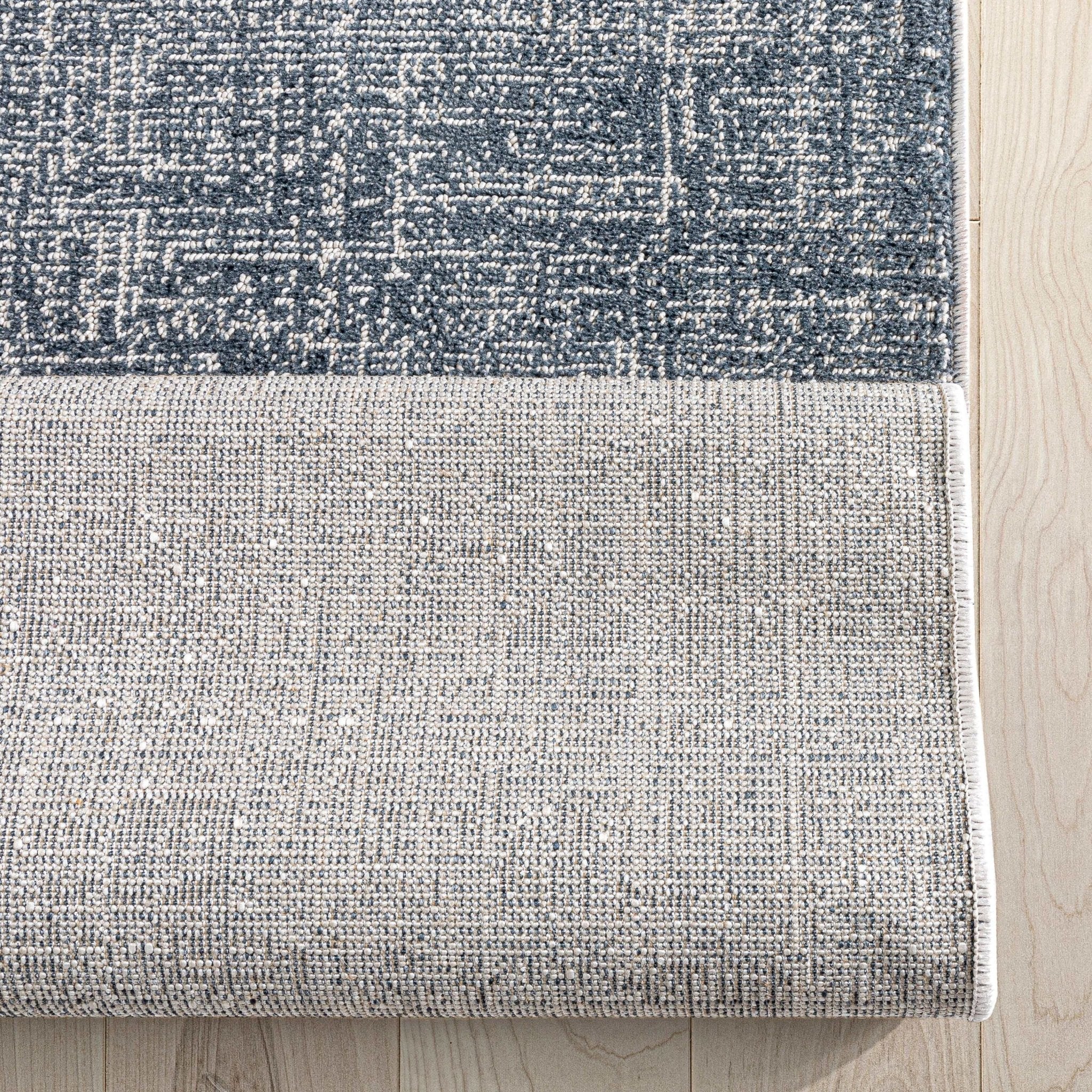 Custom Size Hallway & Stair Runner - Como Dark Blue Choose Your Width x Choose Your Runner Length- Made to Order Runner - Ultra-Soft, Tweed Tonal Colors - Looped Pile Well Woven