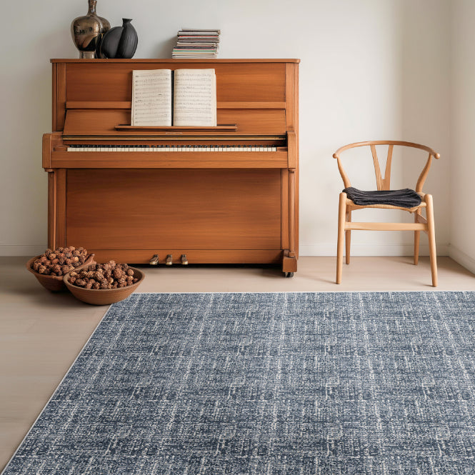 VEL-02 Well Woven Velluto Como Dark Blue Sitting Area Scene